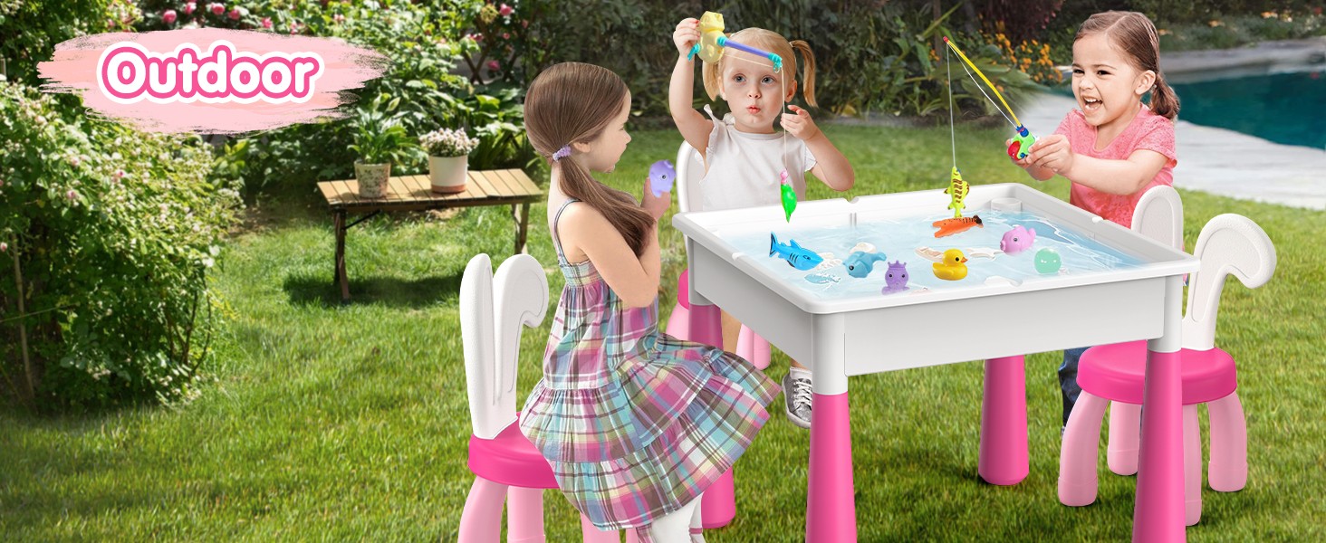 Kids Toddler Table and Chair Set: Water Table Activity Tables with