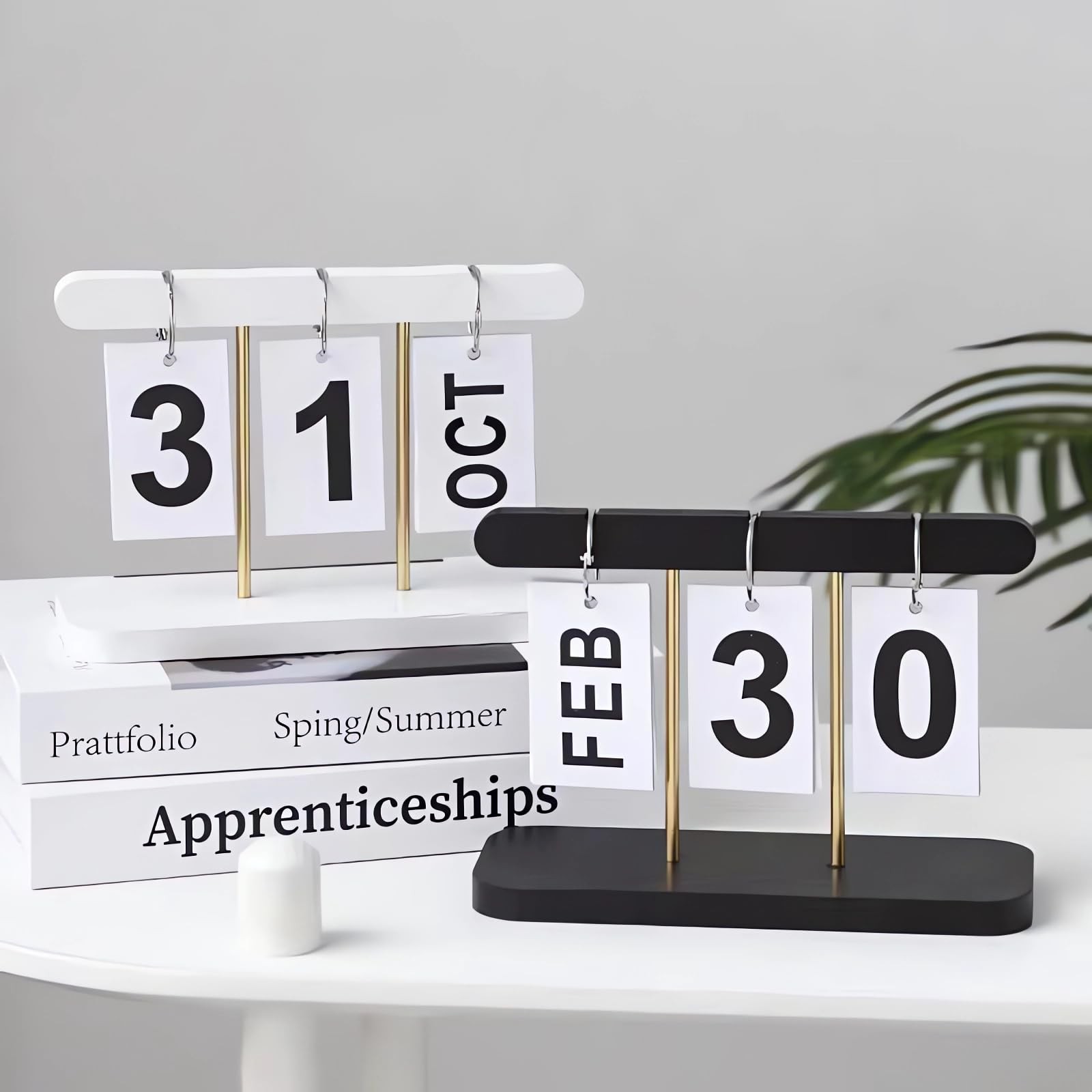 SUPTEC Perpetual Daily Flip Calendar for Desk 2026 Reusable StyleA-White