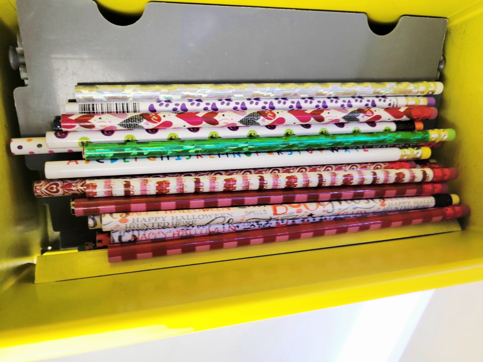 Yellow Classroom Pencil Dispenser & Pencils