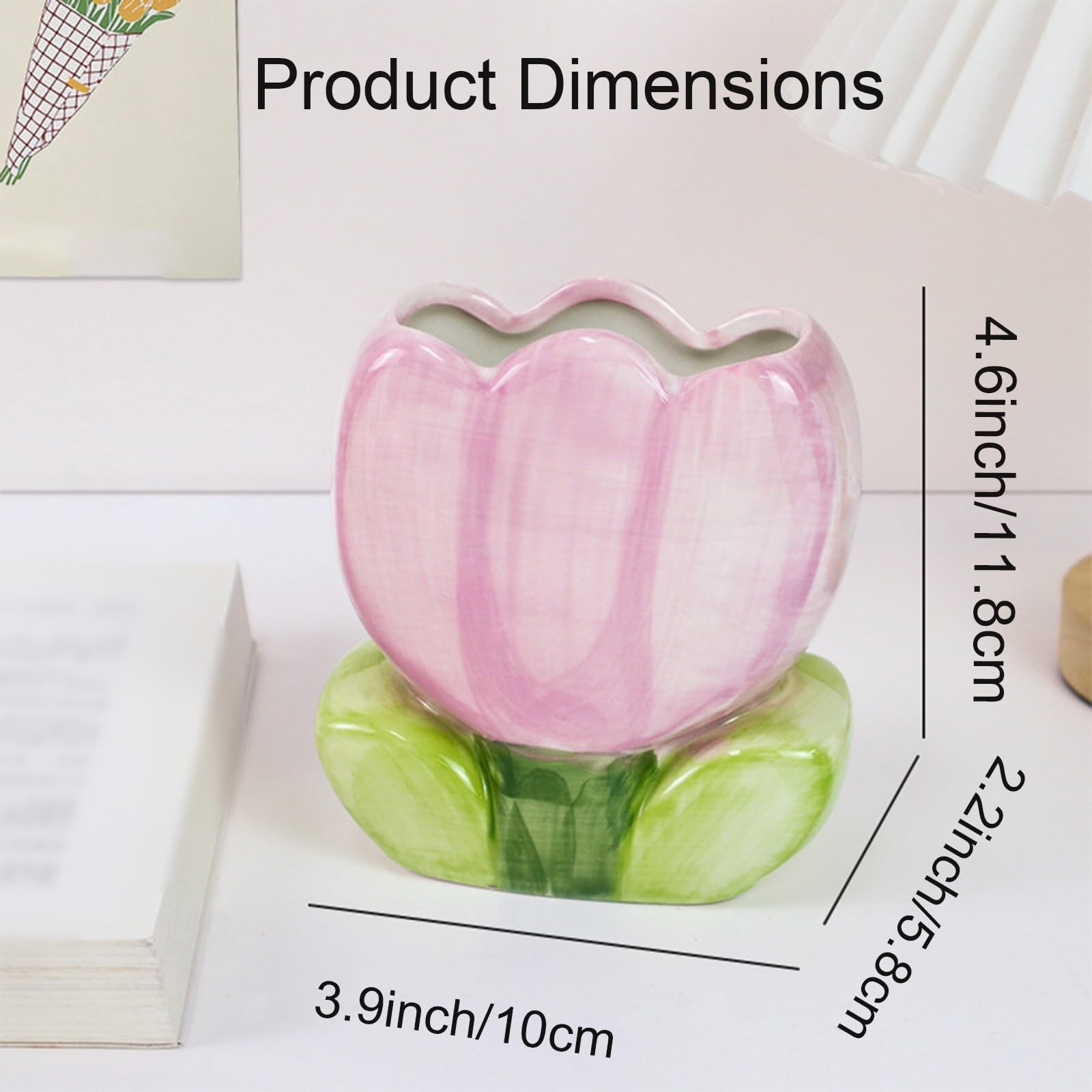 Purple Pencil Holder Cute Toothbrush Holder Pen Holder for Desk Tulips Vase D…