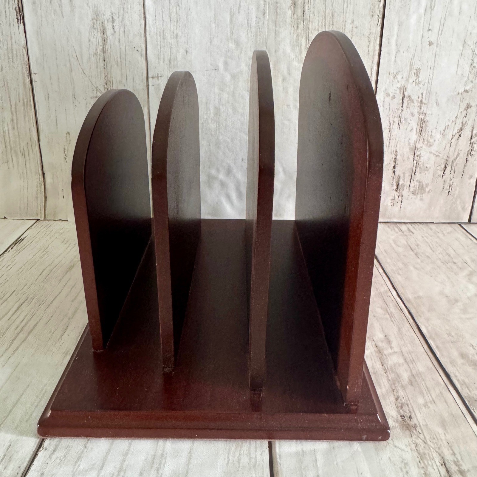 Wooden Letter Sorter Mahogany Finish 4 Slot Desk Organizer Office Depot