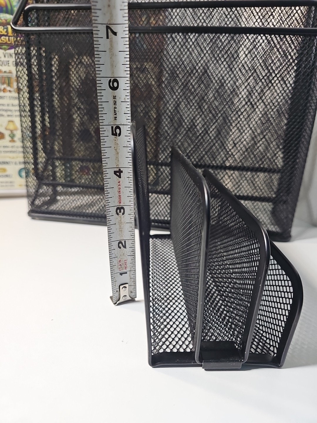 4 Piece Mesh Desk Organizer Set Pen Holder Metal Cup Paper Clip Storage