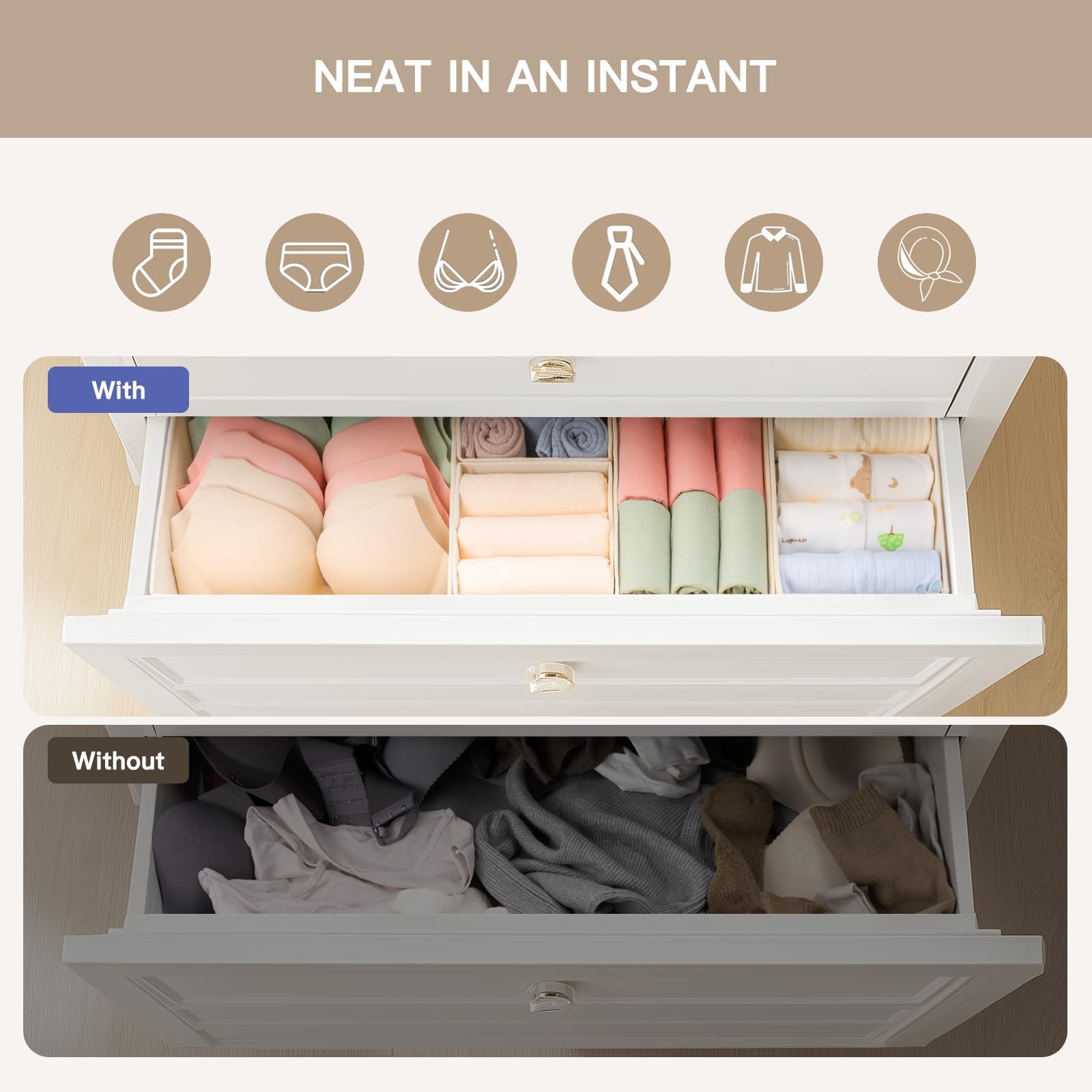 Criusia Drawer Organizer Clothes 21 Pack Dresser Organizer For Baby Clothes