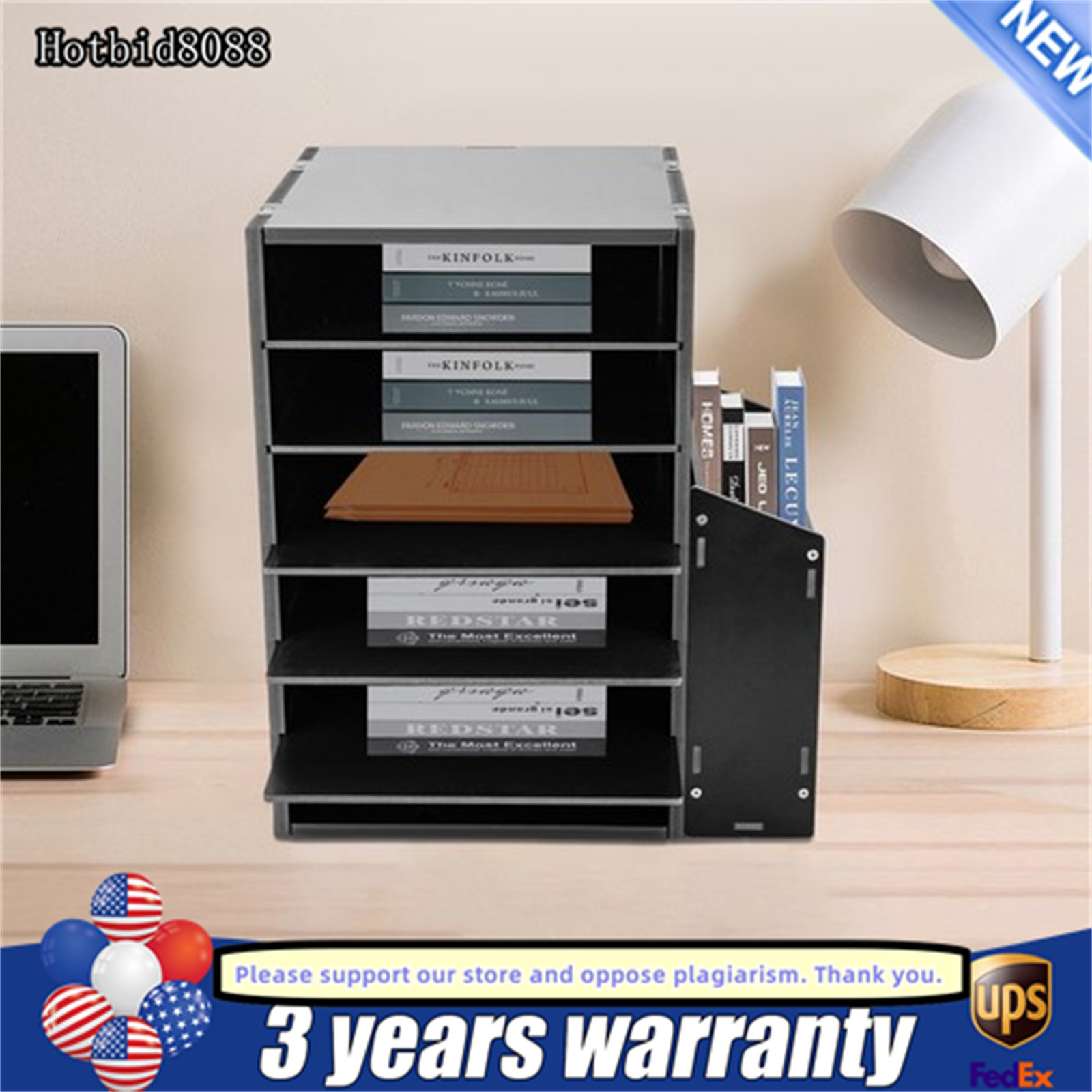 File Organizer PVC Board Letter Desktop Document Folder Office Tray Holder 6Tier