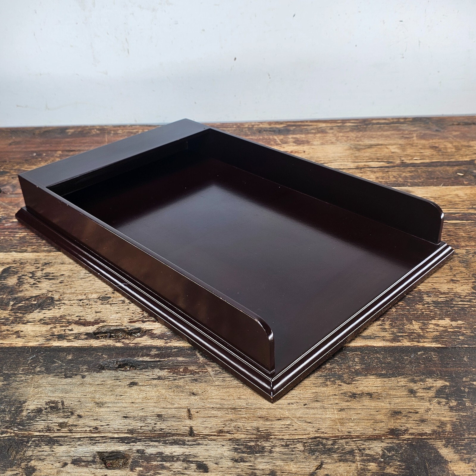 Premium Wooden Display Tray – Dark Mahogany Finish 15.75″L × 10.25″W × 2.25″H