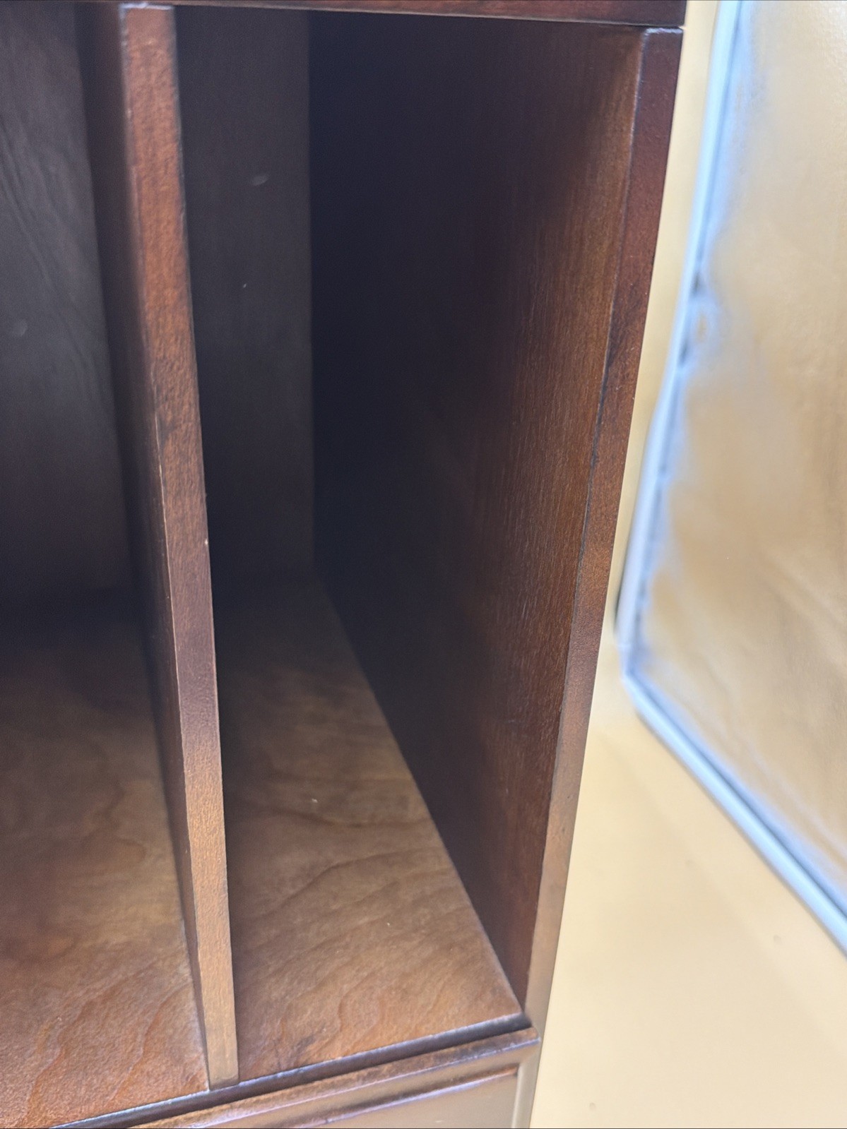 Vintage 19″ Tall Oak Wood Desktop Organizer w/Index Card Drawer/File Box/Cabinet