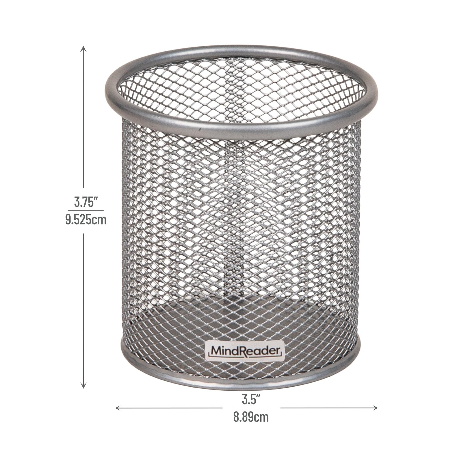 Pen and Accessories Holder, Desktop Organizer, Office, Metal Mesh, 3.5″L x 3….