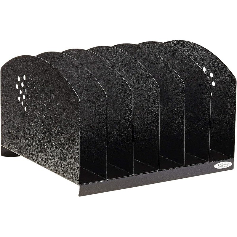 Steel Desk Organizer Vertical Sections Fingerprint Resistant Durable Rubber Feet