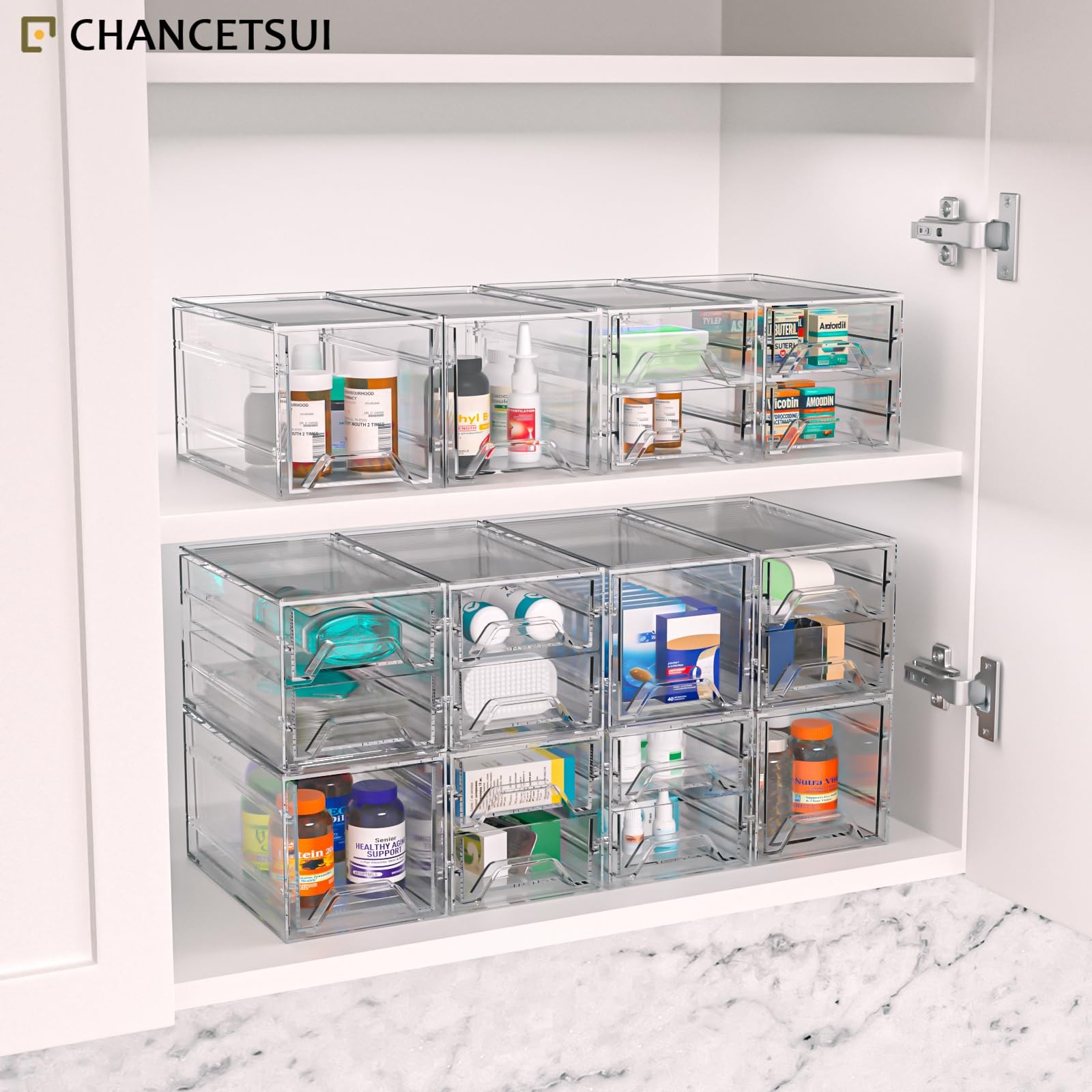 2 Pcs Organizer Drawer, Dustproof Desktop Office Supplies, Clear Desk