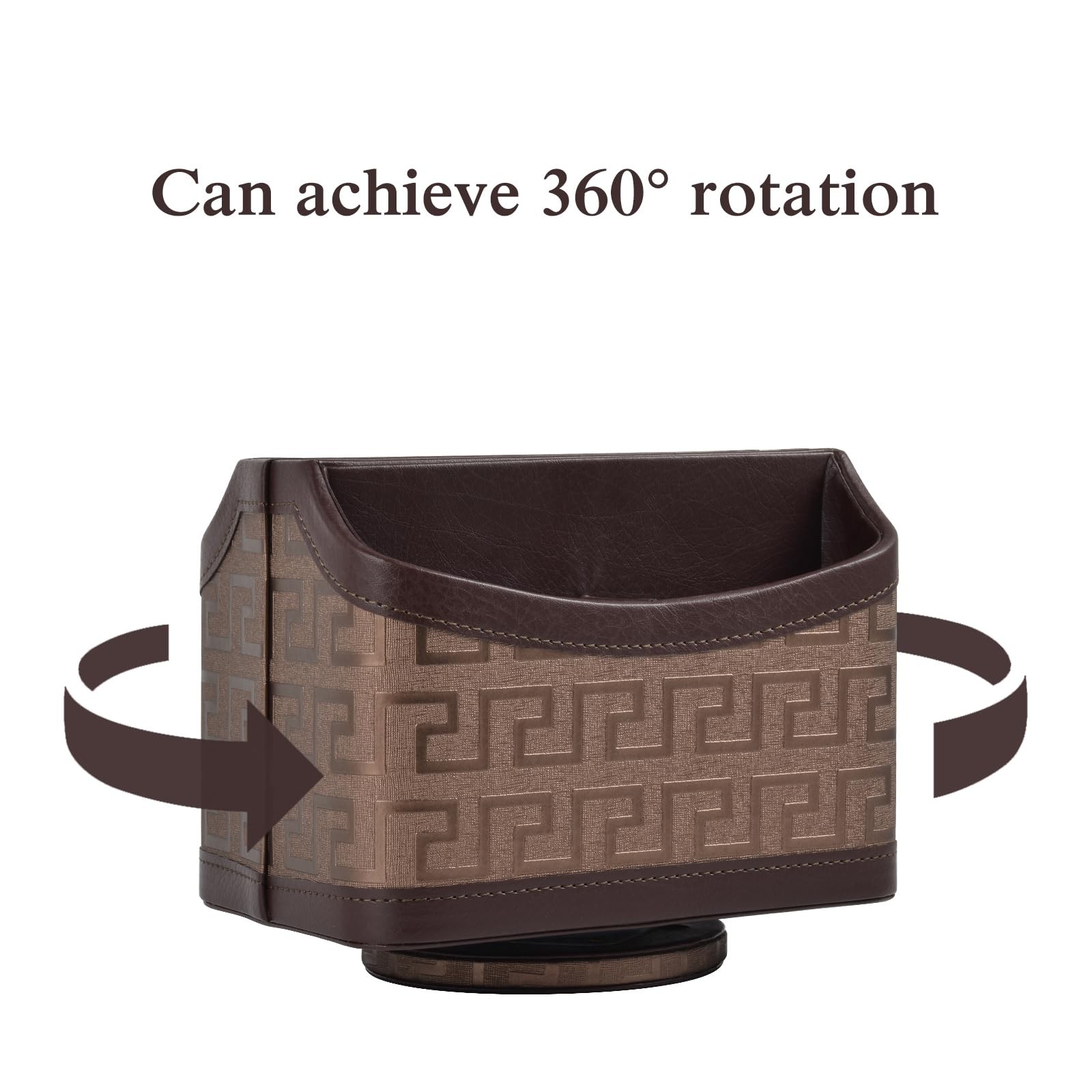 Leather Remote Control Holder 360°Rotatable,Bedside Nightstand Caddy,Office S…