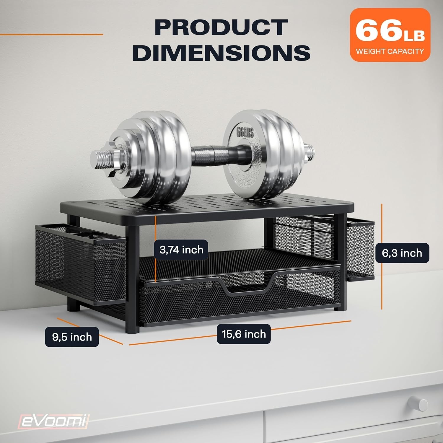 FlowMax Eye-Level Desk Stand: Ergonomic Monitor Riser with Storage Solutions