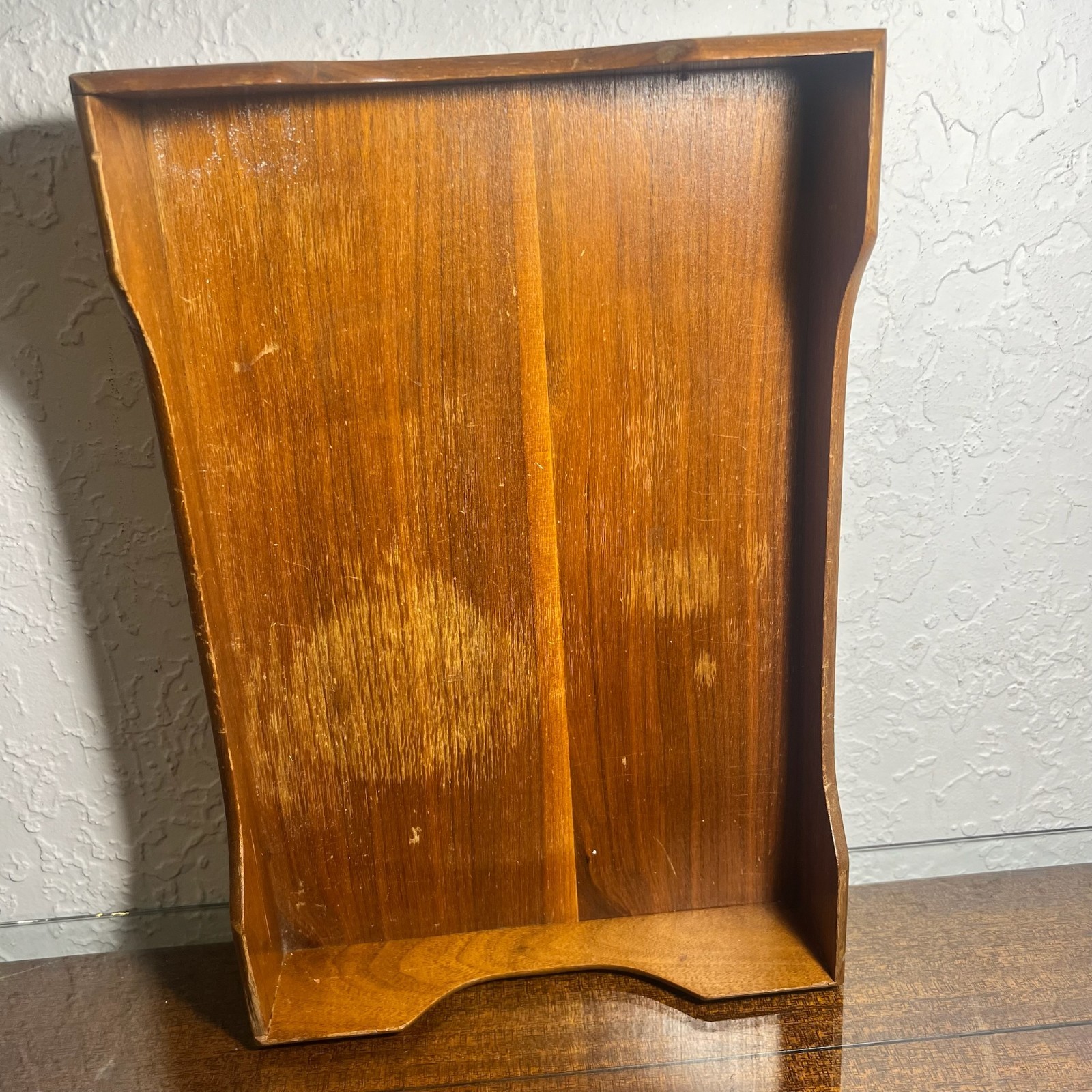 Vintage Hedges Files “The Line” Wood Letter Paper Tray Desk Organizer No 1922