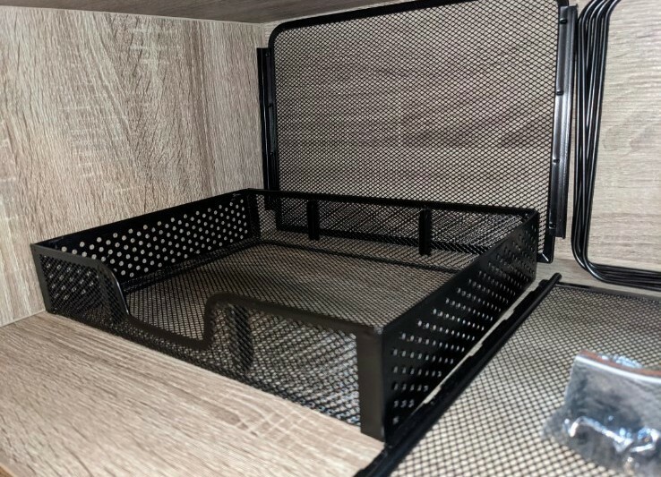 Simple Trending 2-Tray Mesh Desk File Organizer with Drawer Organizer and 6 Remo