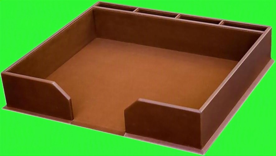 Dacasso Conference Pad Holder, Rustic Brown, to Store pads and coasters 17″ x 14