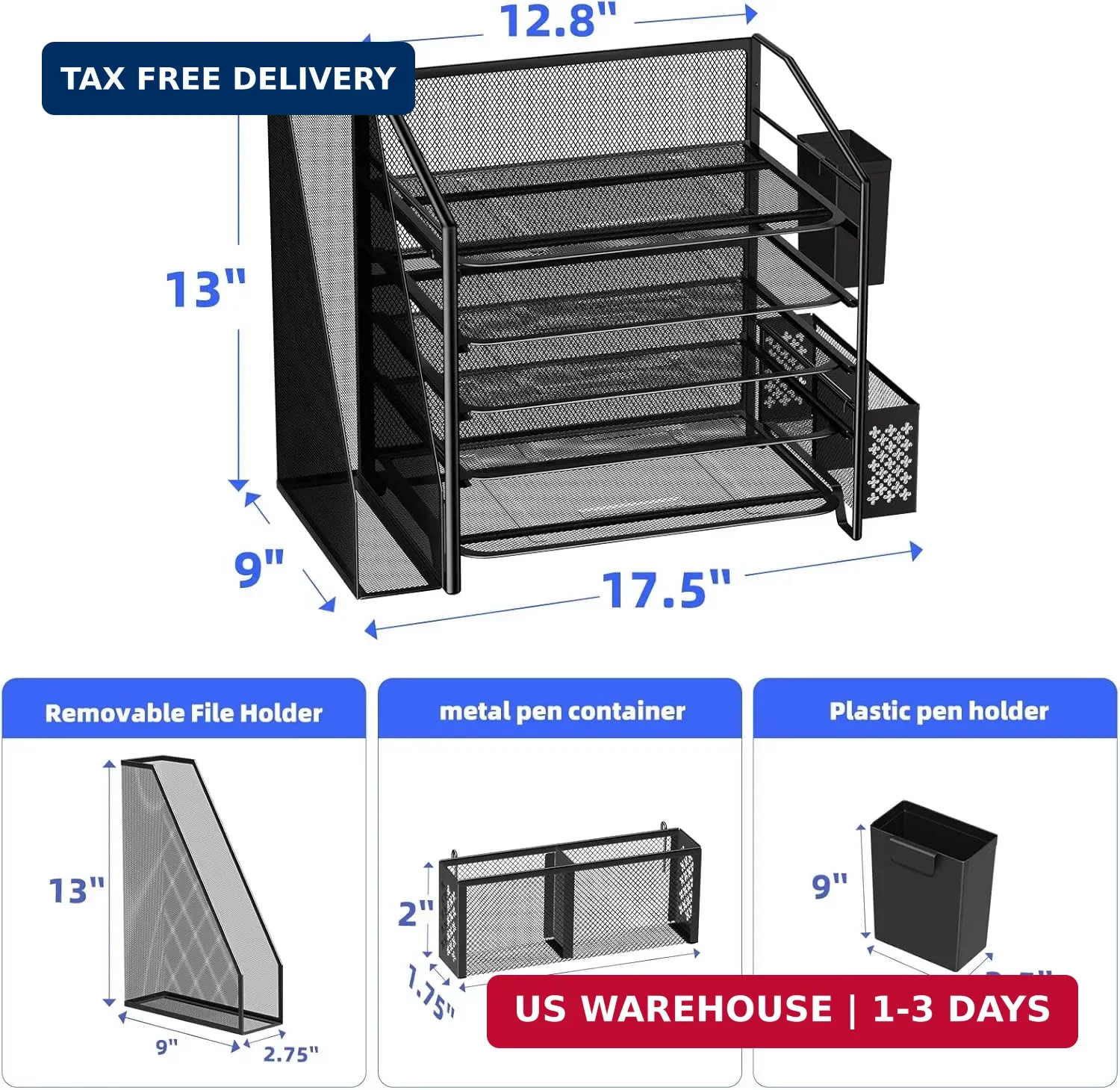 Simple Trending Desk Organizers and Accessories, 5-Tier Desk File Organizer, Pap