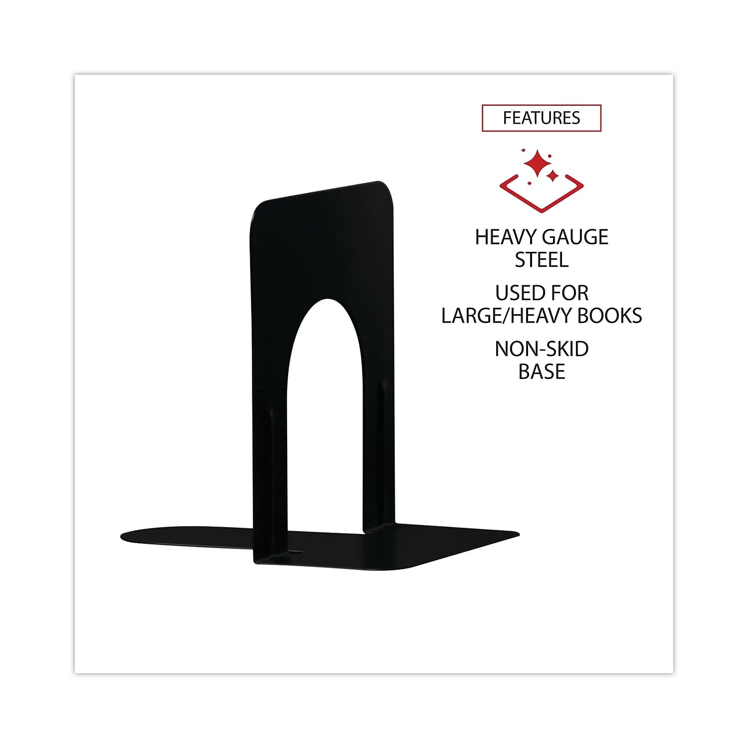 UNV54055 – Universal Economy Bookends 4-3/4″W x 5-1/4″D x 5″H, Black
