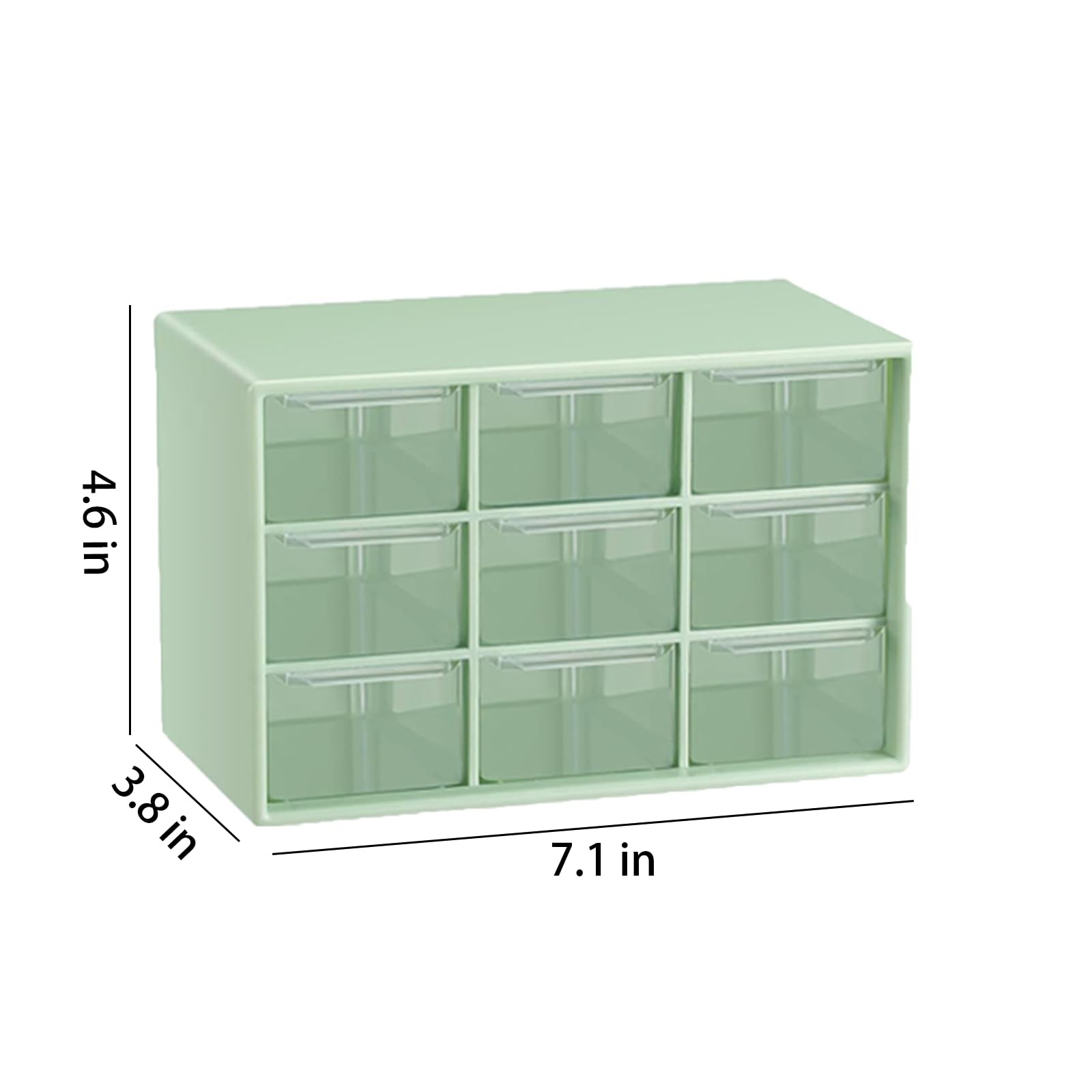 Small Drawer Organizer for Desk, 7.1″ x 3. 8″ x 4.6″ Mini Green-9Drawer-1Pcs
