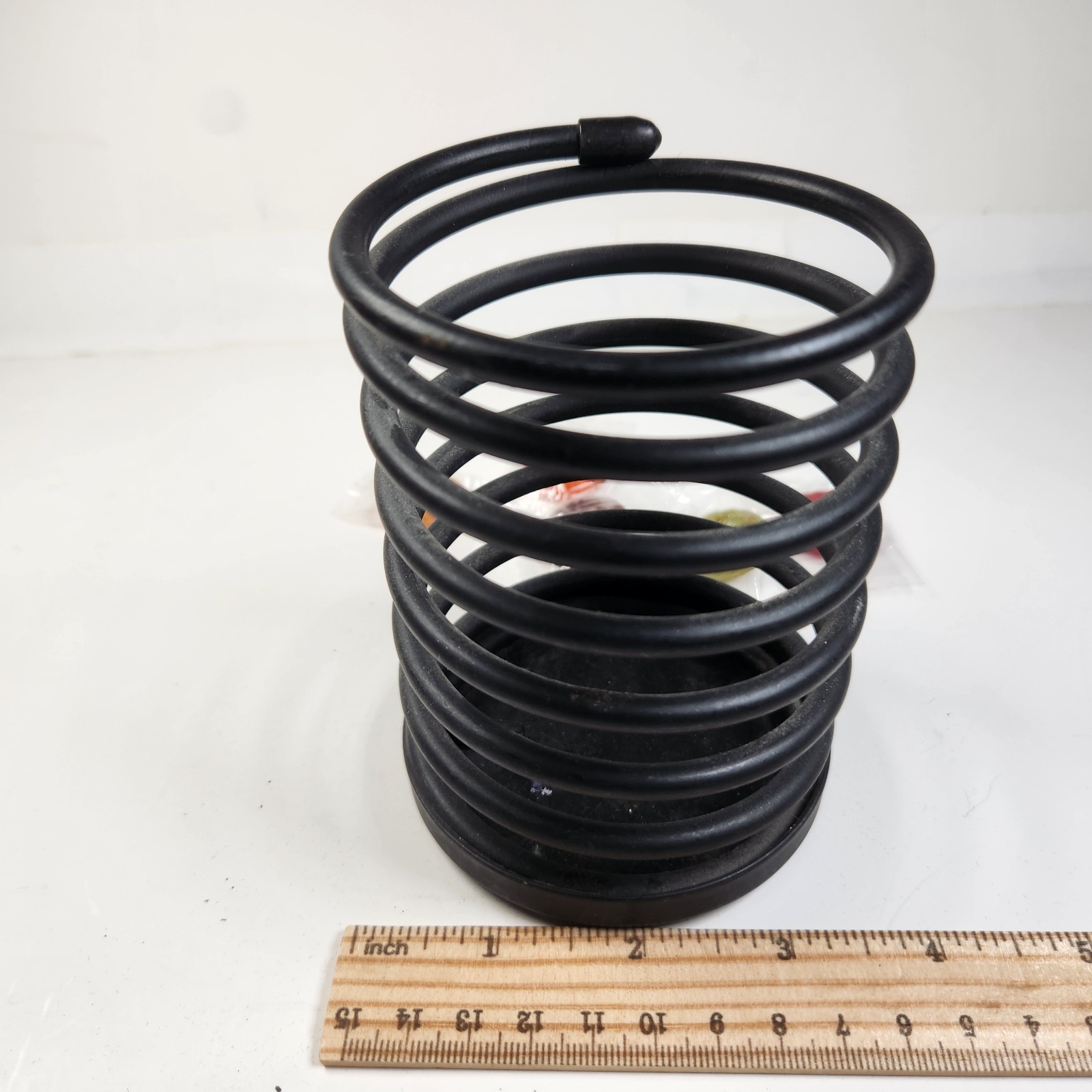 Spectrum Pencil Cup, Spiral Wire with Tilt-Resistant Base, Black Matte Finish