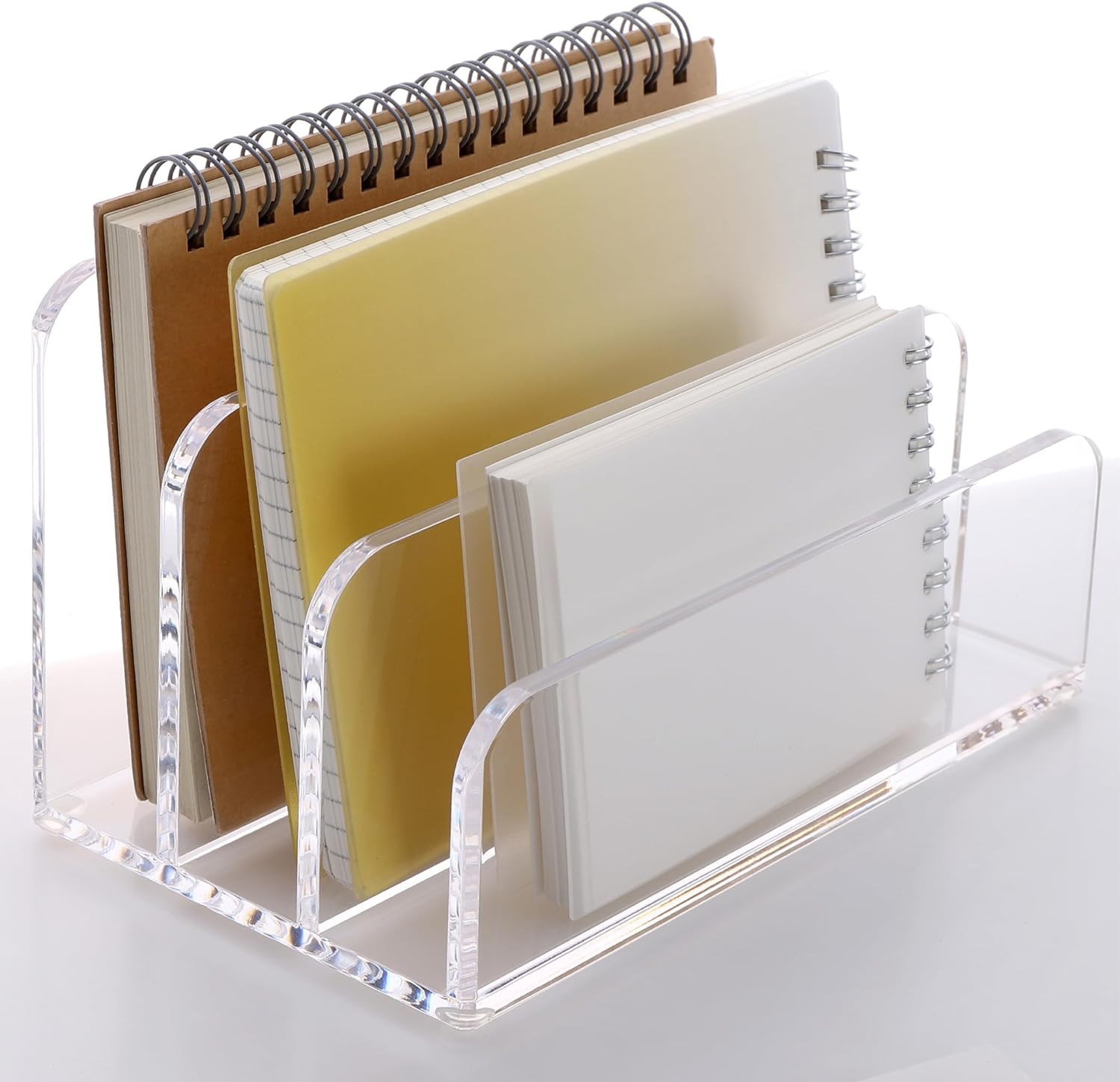 Mail Organizer Letter Holder for Desk 3Compartments Acrylic Desk Organizer Clear