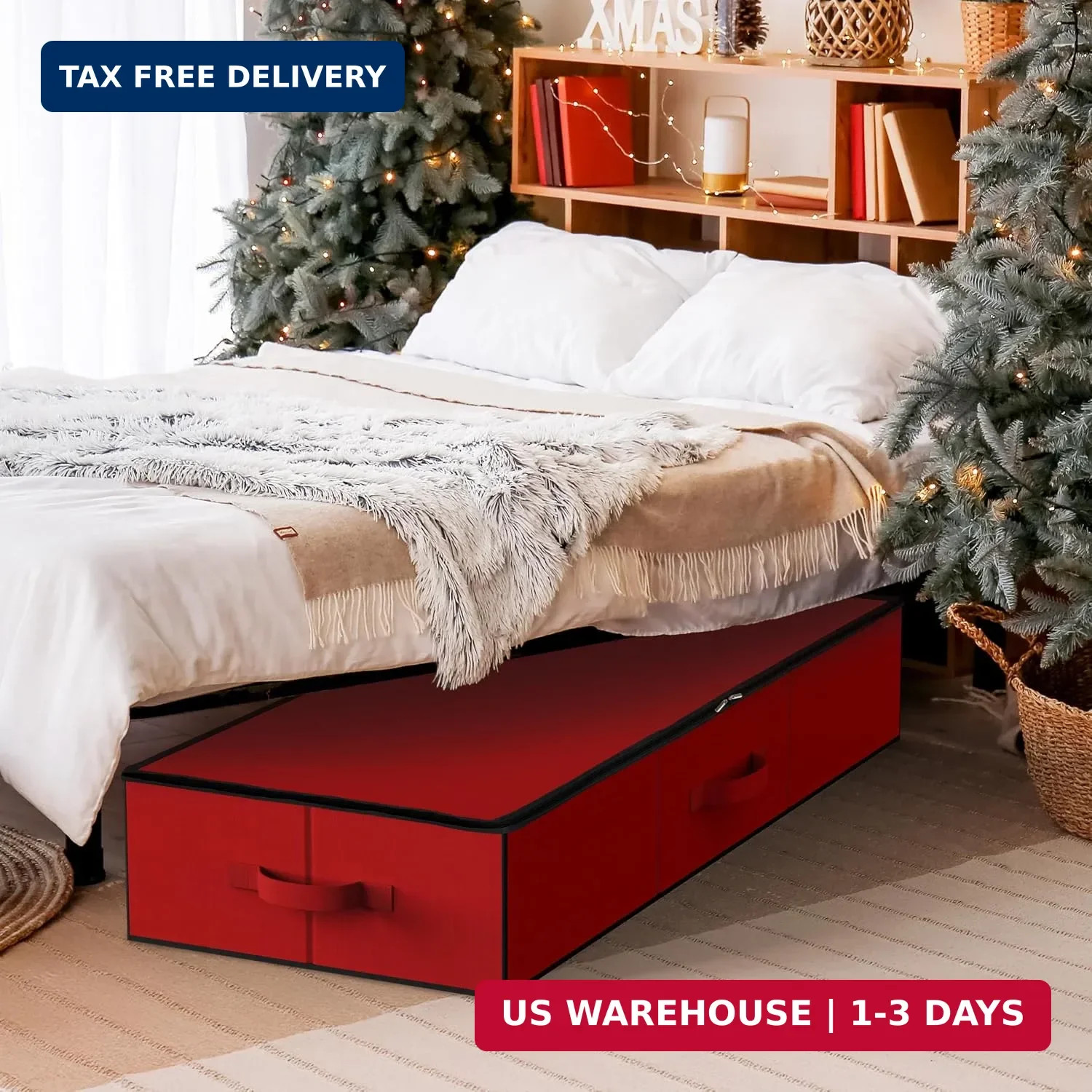 Simple Houseware 41.5″ Wrapping Paper Storage Organizer – Fits 40 Rolls with Adj