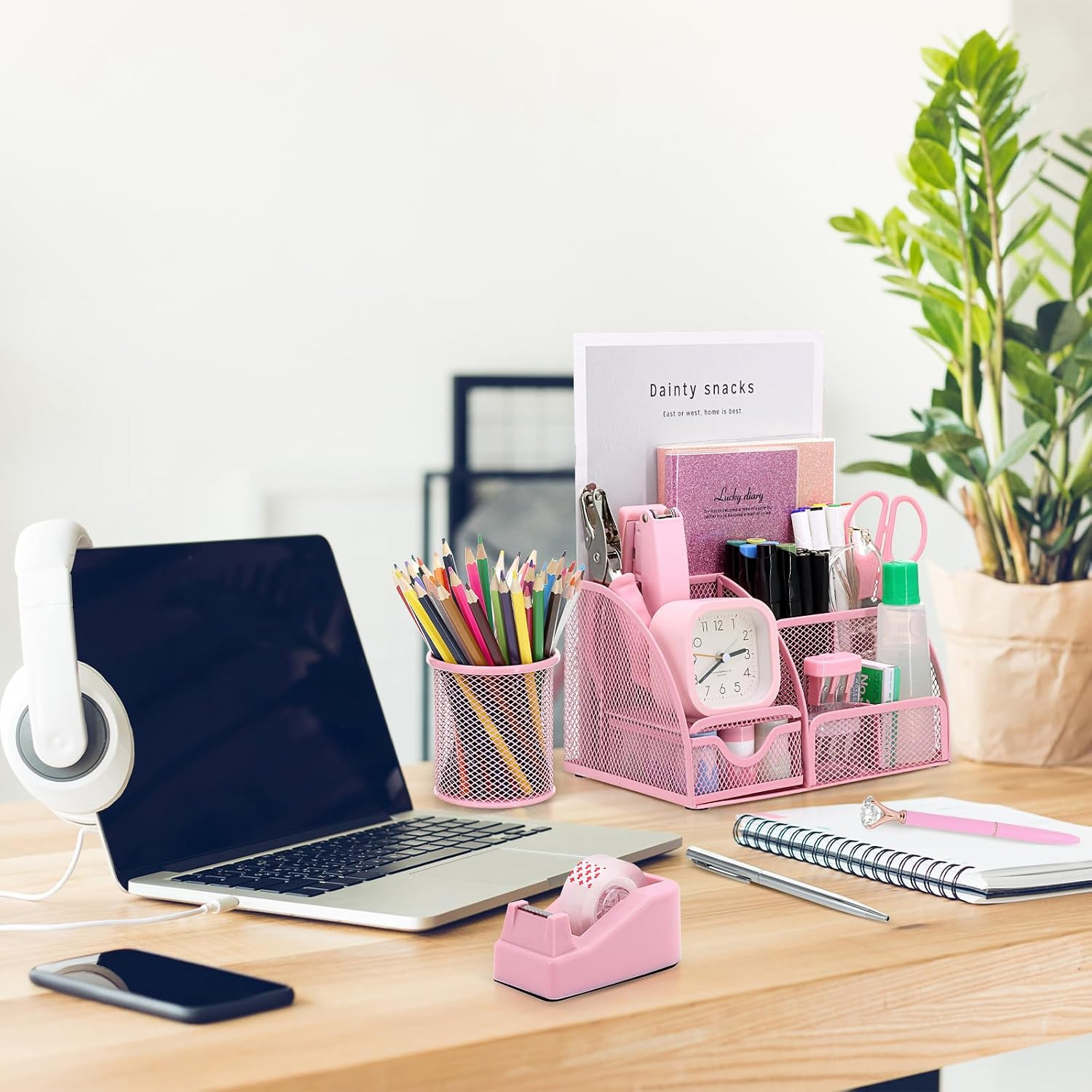 13-In-1 Office Desk Organizer Set with Stapler and Tape Dispenser, Pen Holder, S