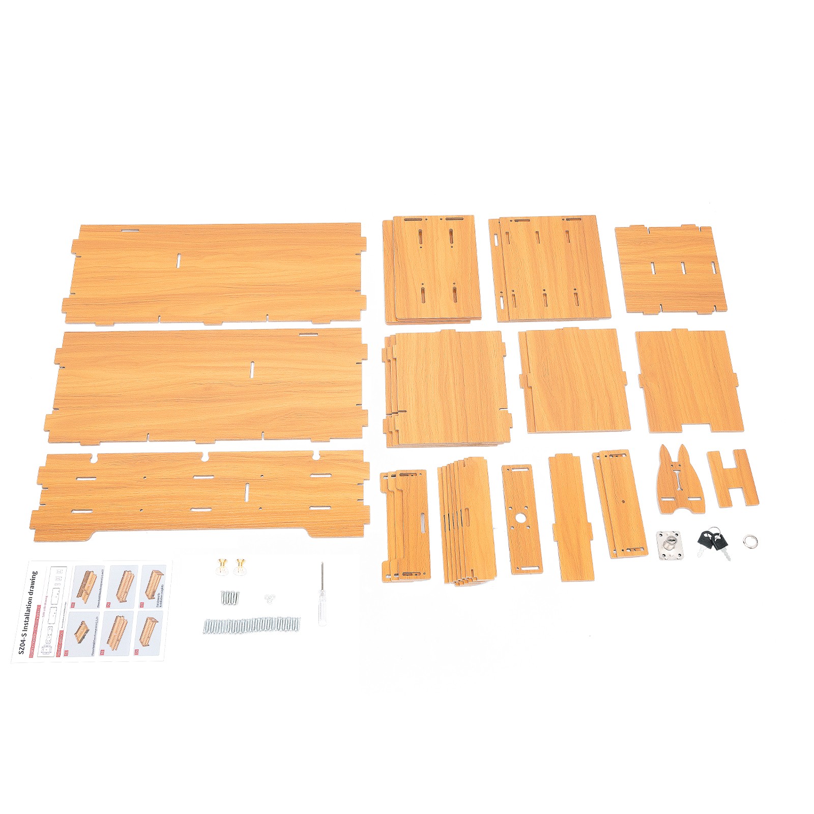 Wooden Desk Organizer with Drawers Office Supplies Computer Desktop Tabletop