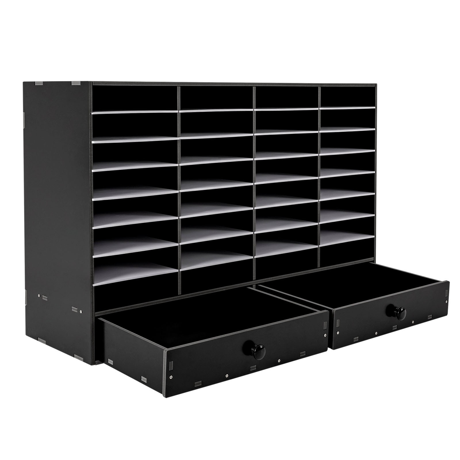 PVC 32-Slots Office File Storage Shelf Organizer Desk Folders Mail Sorter Rack