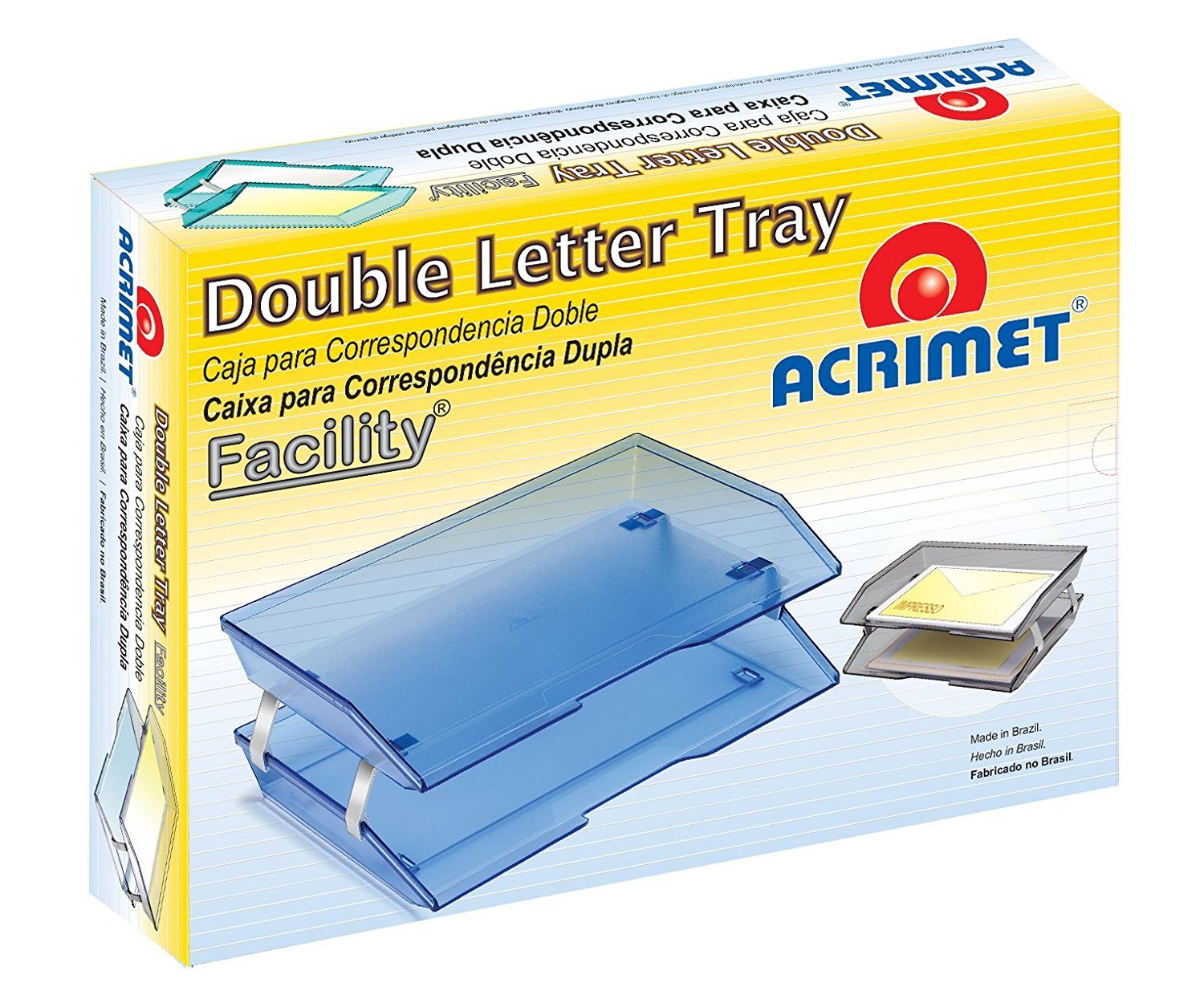Acrimet Facility 2 Tiers Double Letter Tray (White Color)
