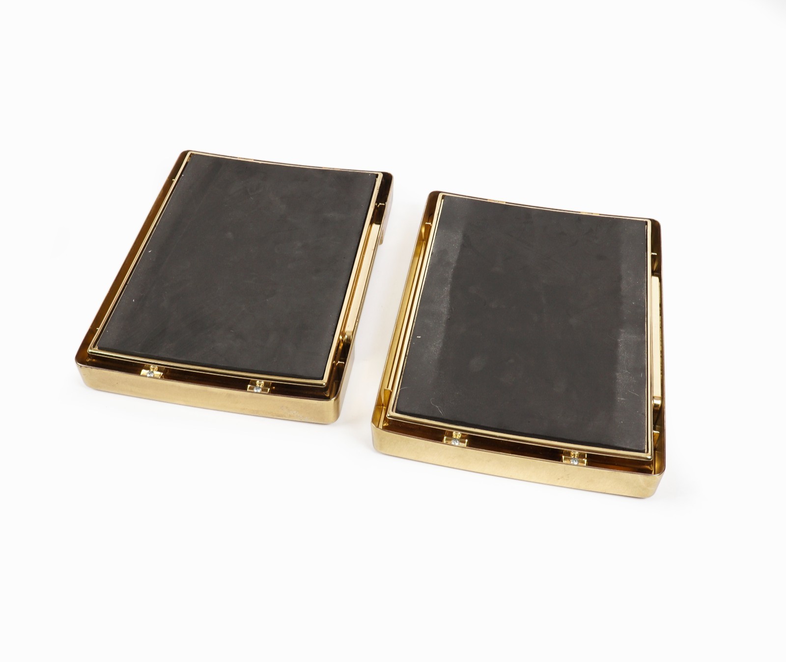 Mid Century Desk Organizer Tray Set Stackable Vintage William Sklaroff Brass