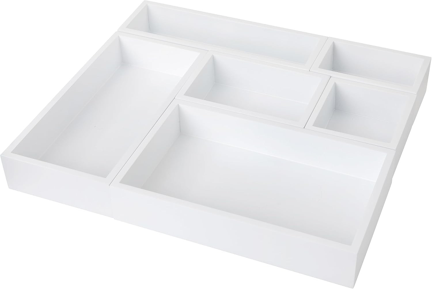 Enzo Wooden Desk Drawer Organizer Set, Engineered Wood Organizers in Various Siz
