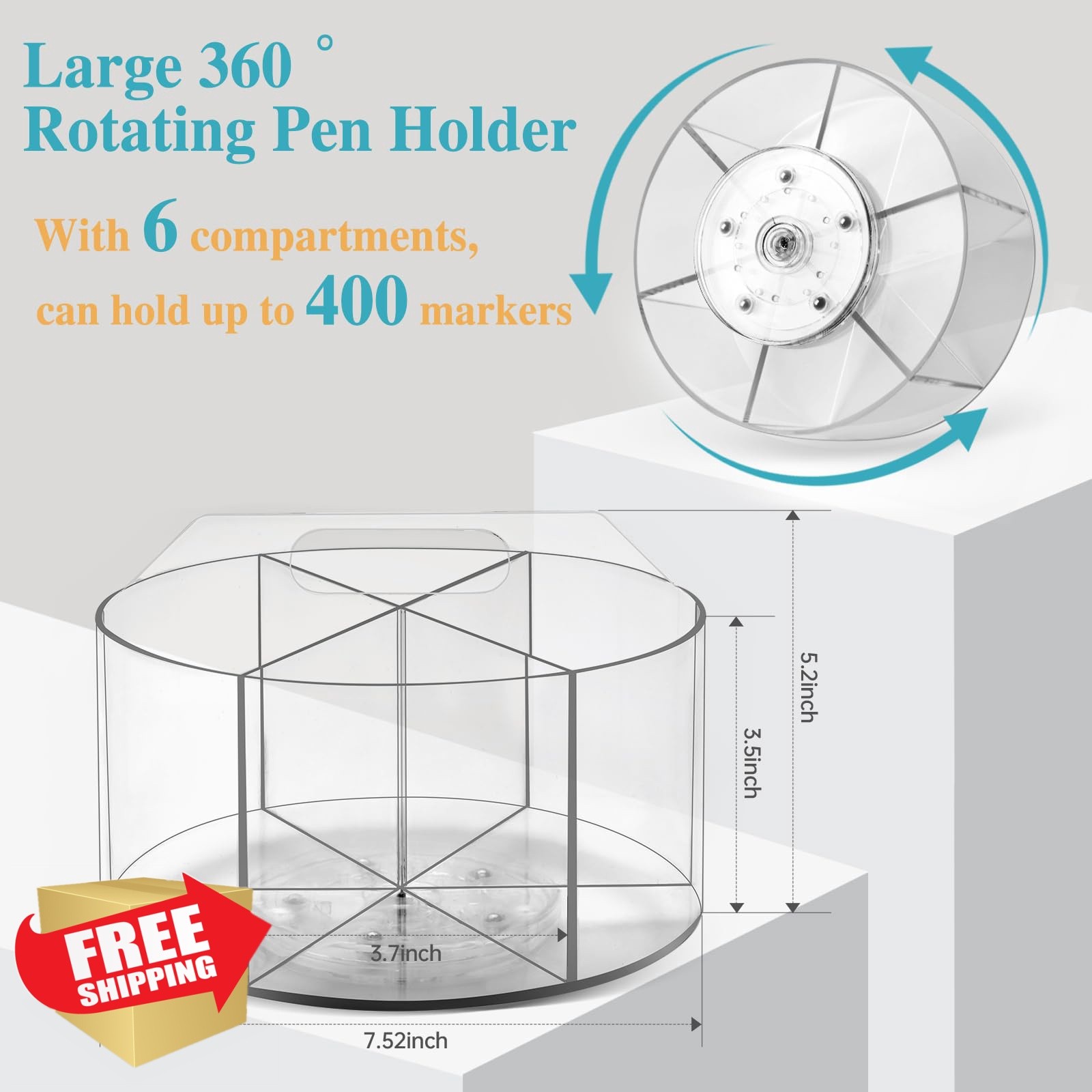 Hiborateed Super Large Size Rotating Pen Holder