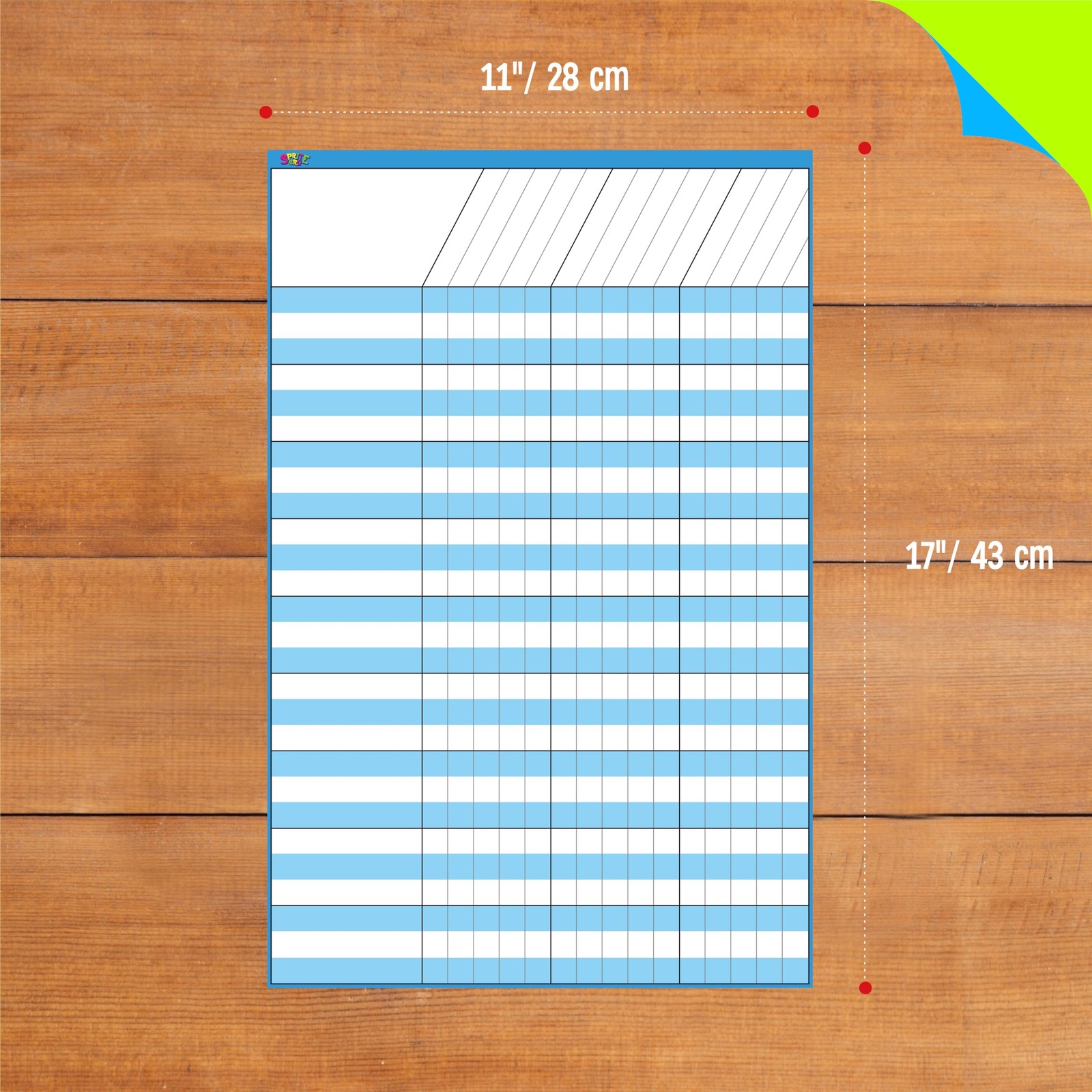 6 Pack Dry Erase Incentive Chart, 6 Multi-Color 11″ x 17″, Multi-color