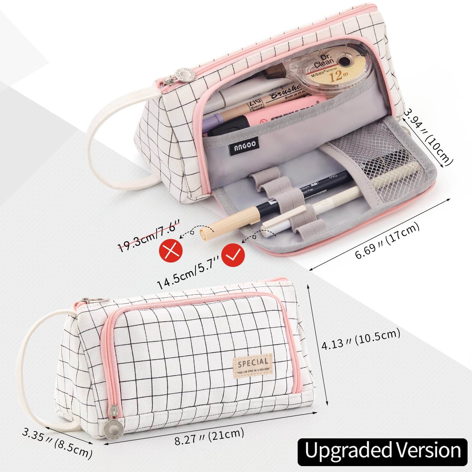 Large Capacity Colored Canvas Storage Pouch Marker Pen Pencil Case Simple Sta…