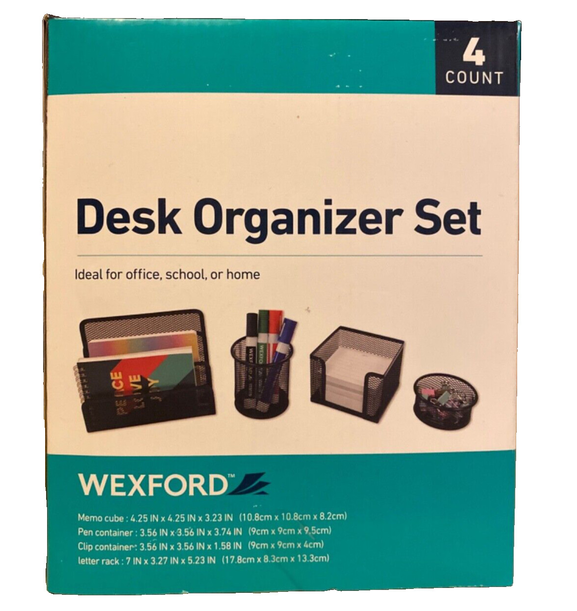 Desk Organizer Set 4 Count Wexford – Ideal for Office, School, or Home-Free S&H