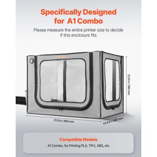 3D Printer Enclosure with Ventilation, Dustproof Waterproof Large Size 600D Oxfo