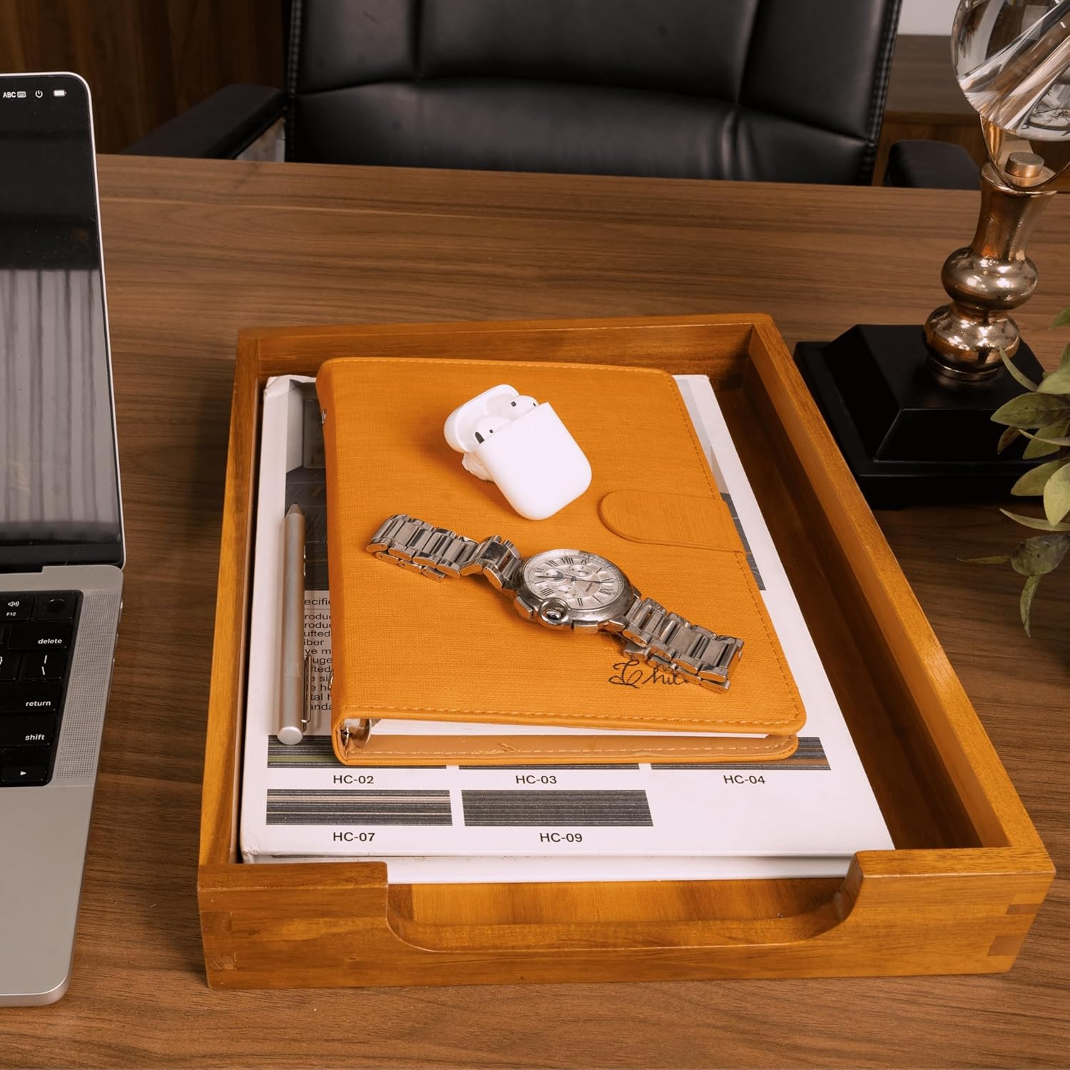 Wood Letter Tray -Load Documents Tray for Office Desktop Organizer – Desk Magazi