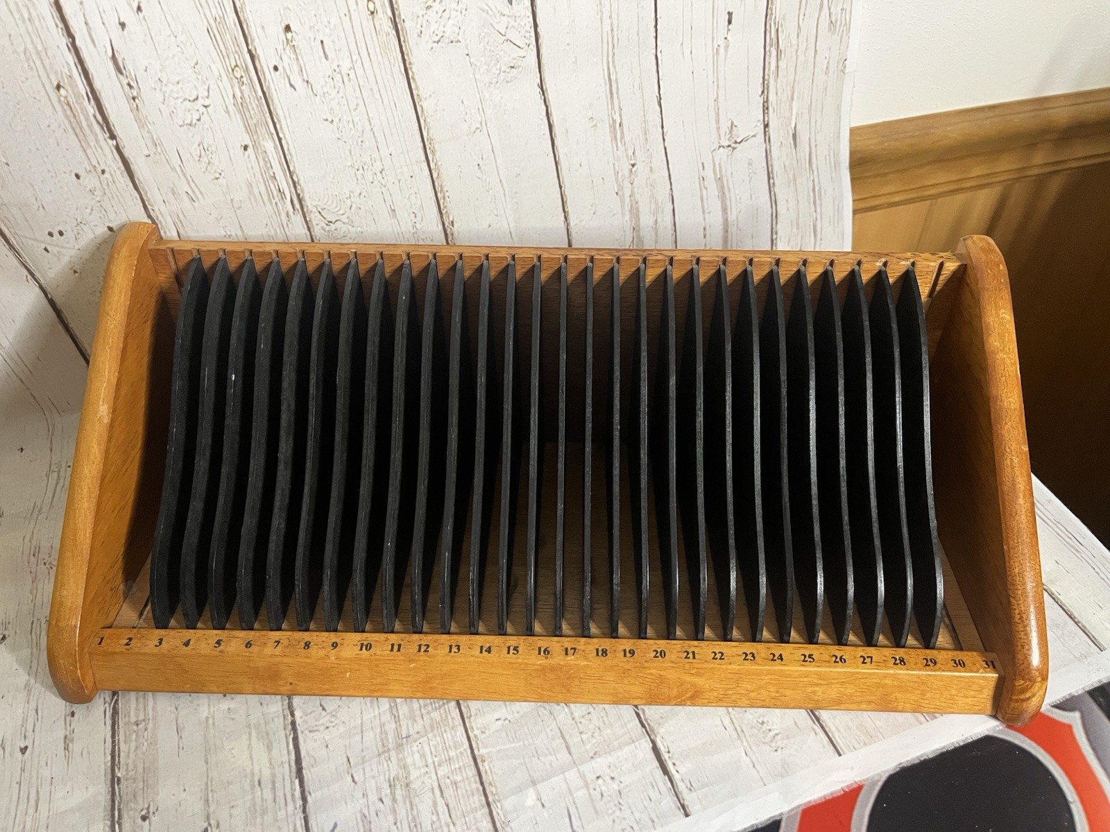 Vintage Wooden 31 Slot Mail Sorter Desk Organizer Preferred Stock 17″ x 7″