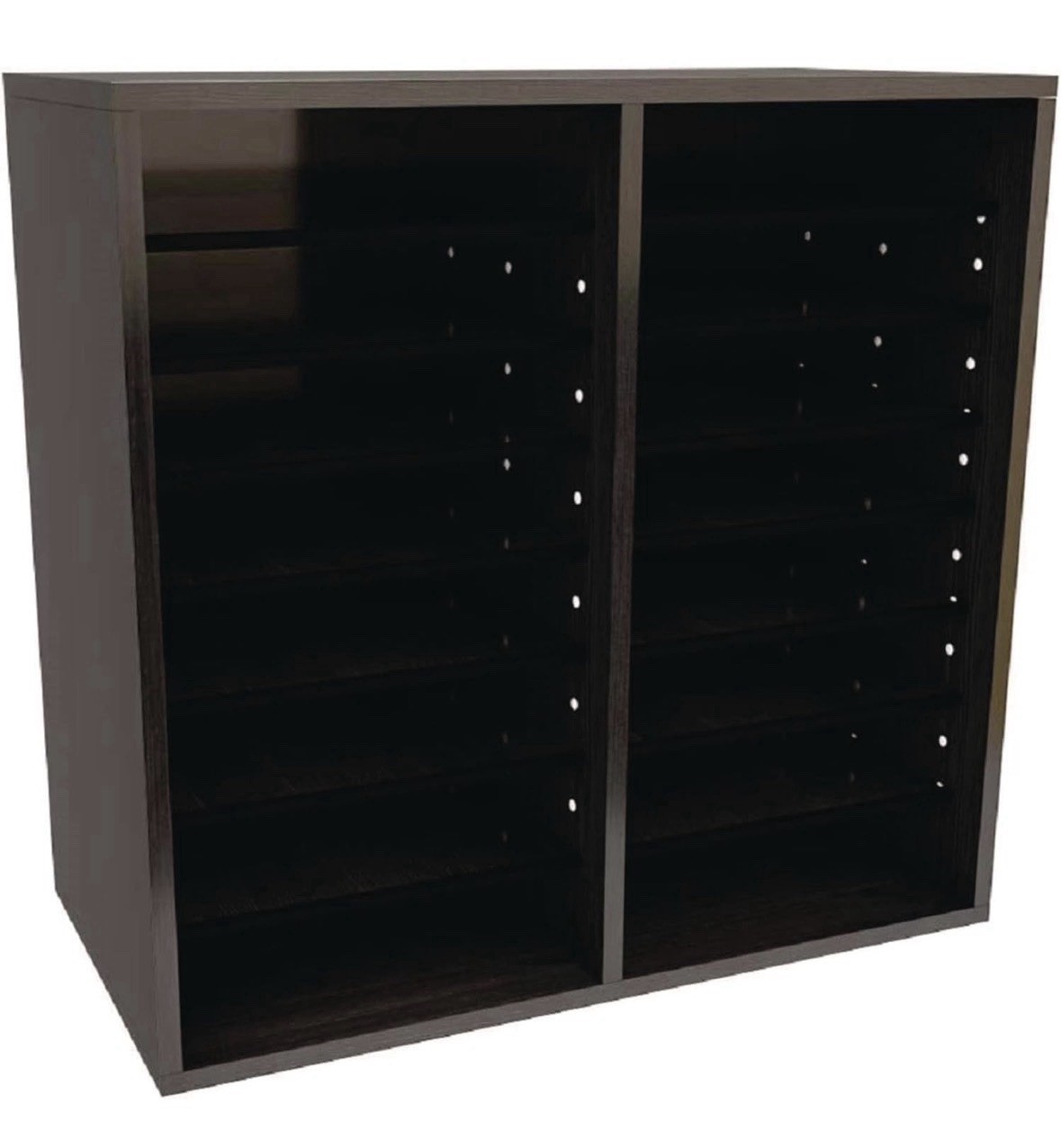 AdirOffice 16 Compartment Adjustable Wood Literature Organizer Black NIP