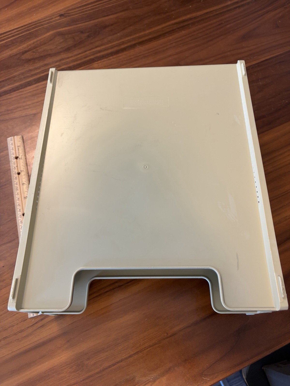 Vintage 1970s USA Eldon Office Products Plastic 2 Tier Paper Tray Tan Beige