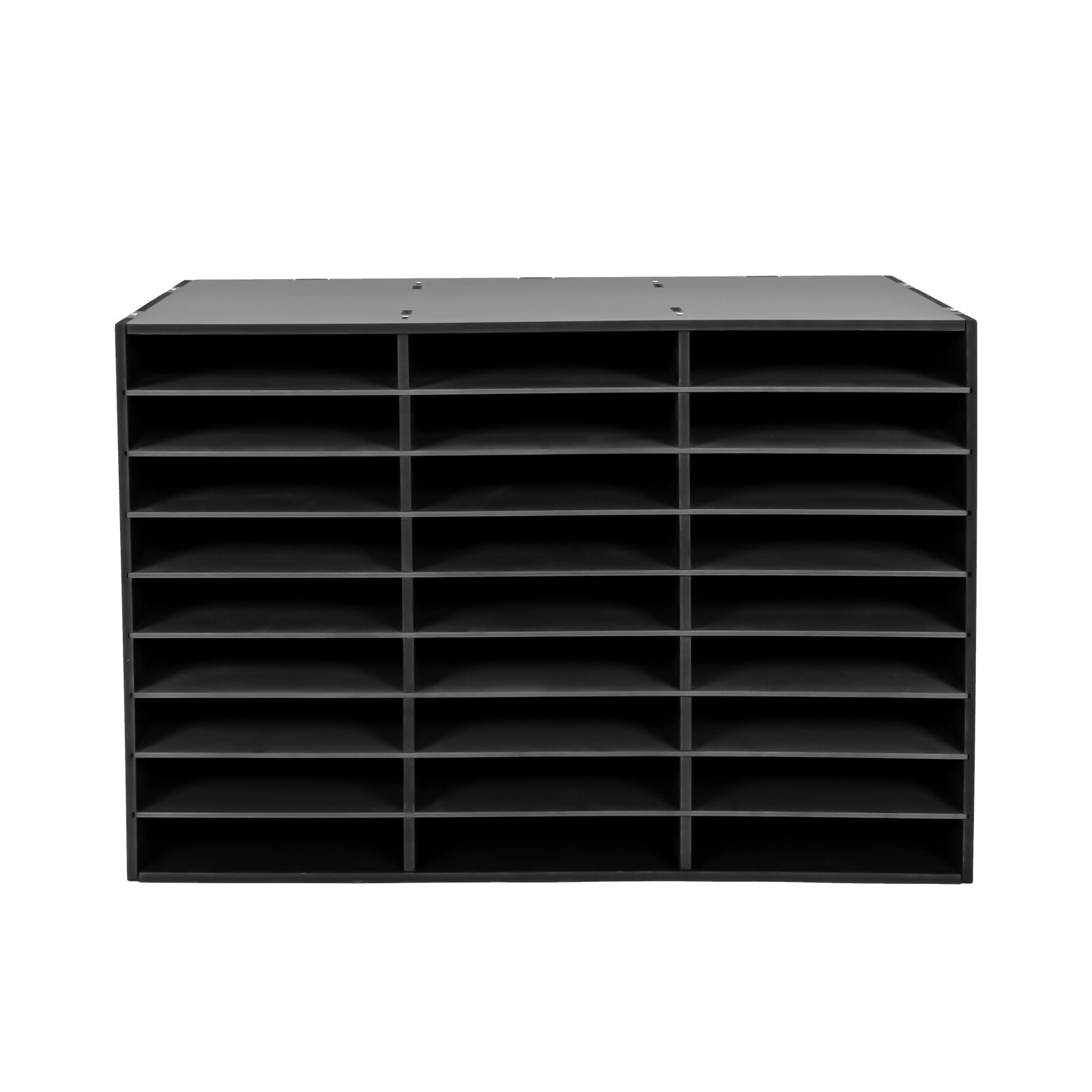 Literature Organizer, 27 Compartments, Office and Classroom Mailbox, Black
