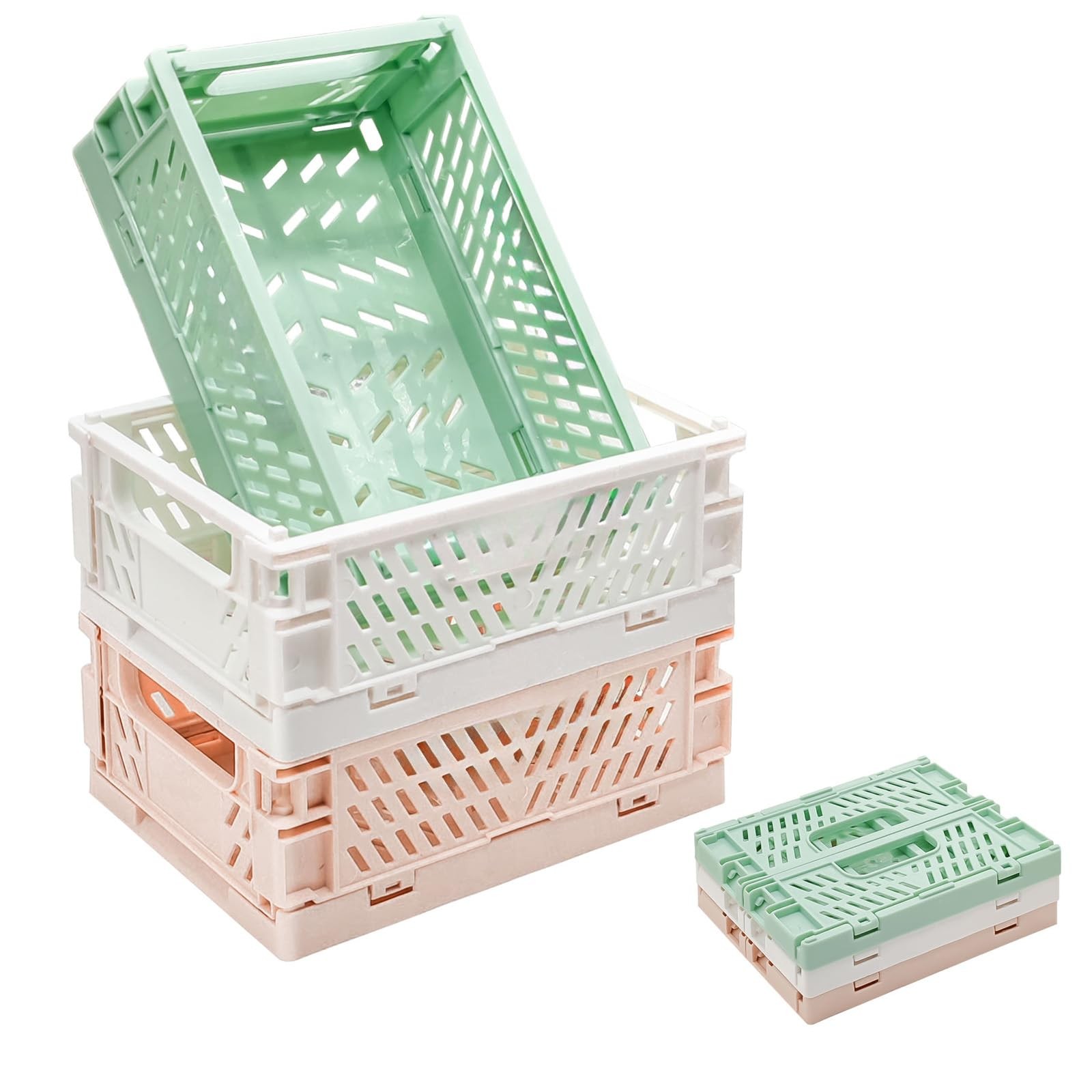 3 Pack Large Plastic Storage Basket for Shelf Organizing, 3