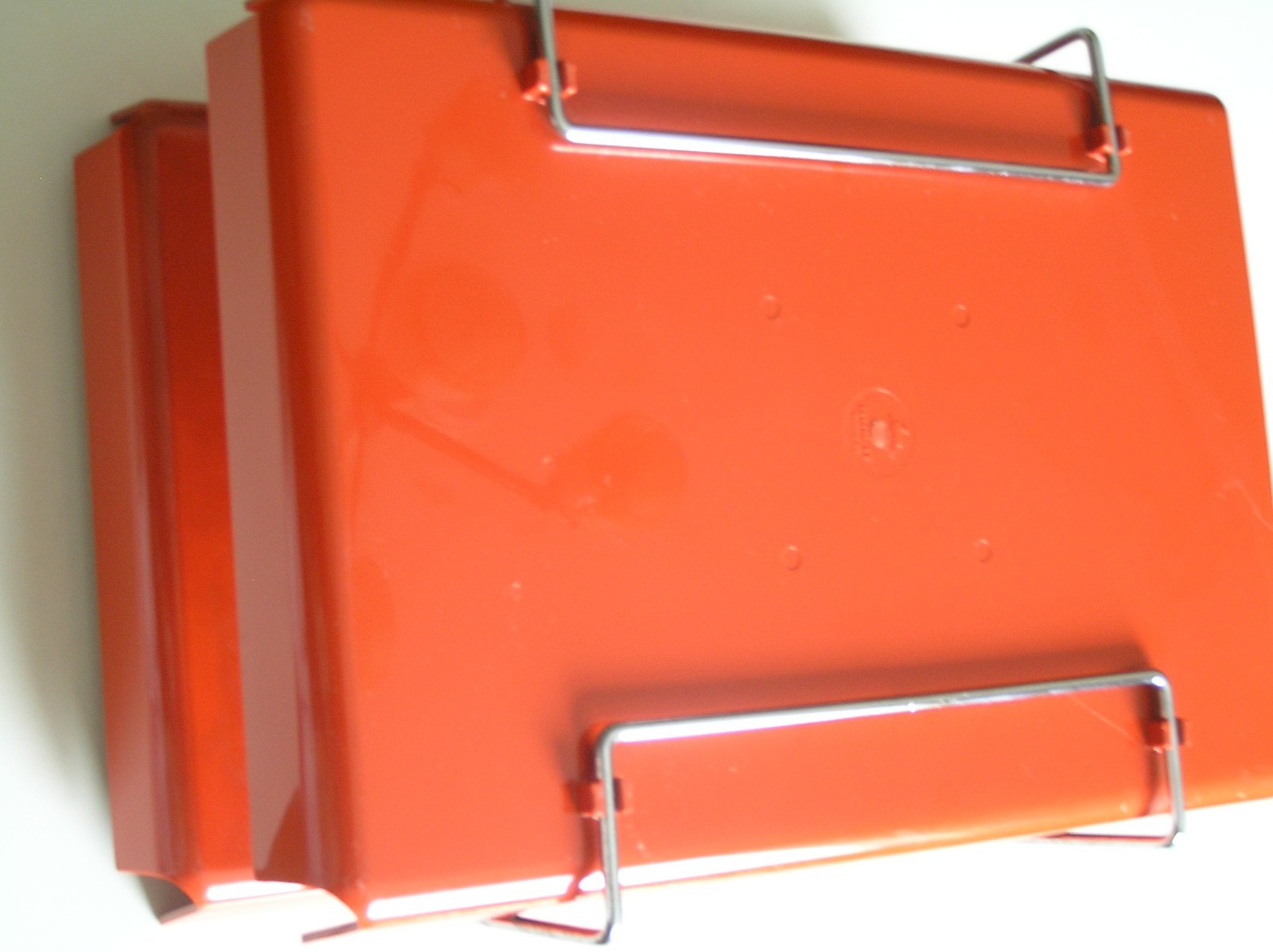 VINTAGE MID CENTURY DUK-IT Plastic Chrome 2-Tier In Out Desk Tray Organizer