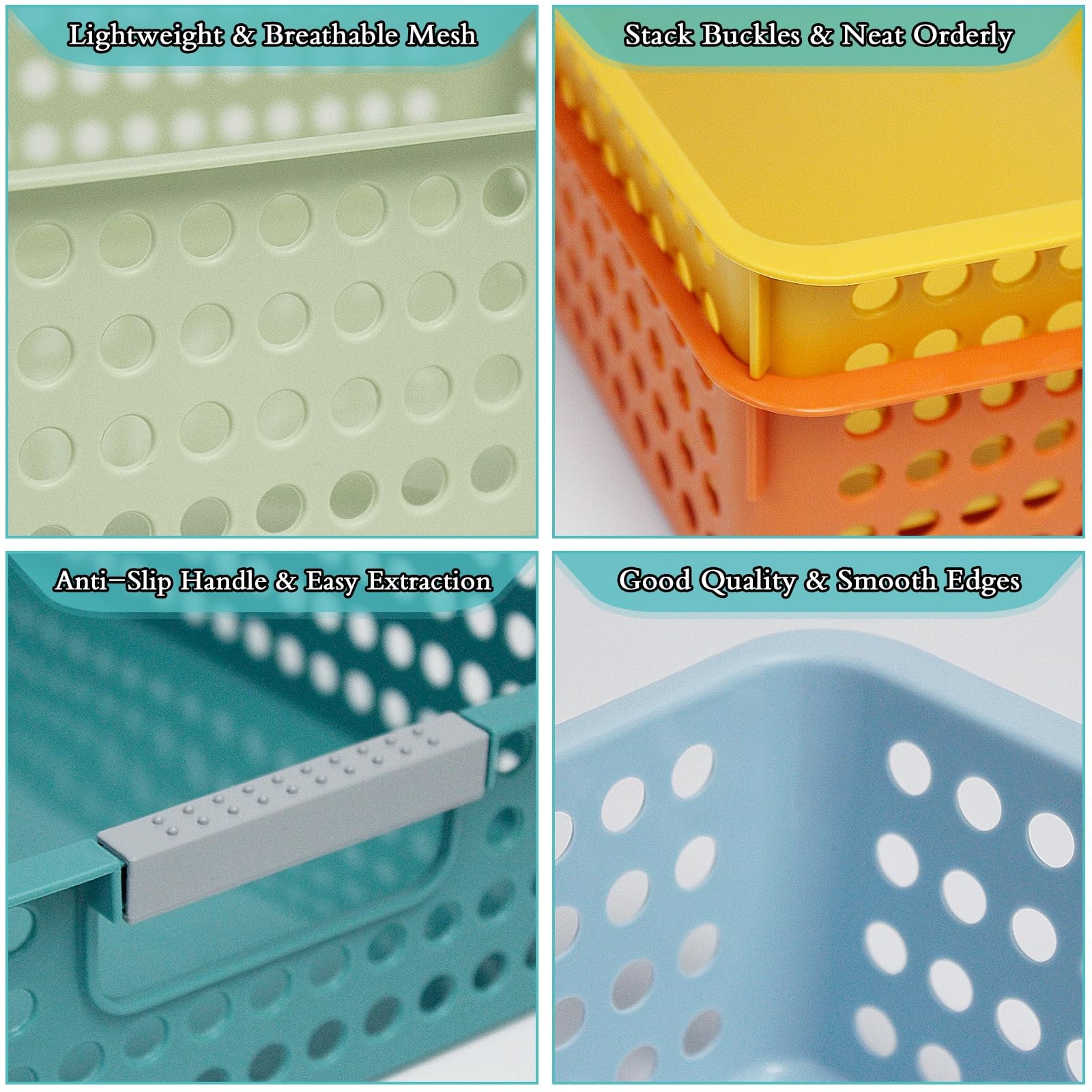 A4 Paper Trays for Classroom with Grip Handles,Book Baskets for Library, Draw…