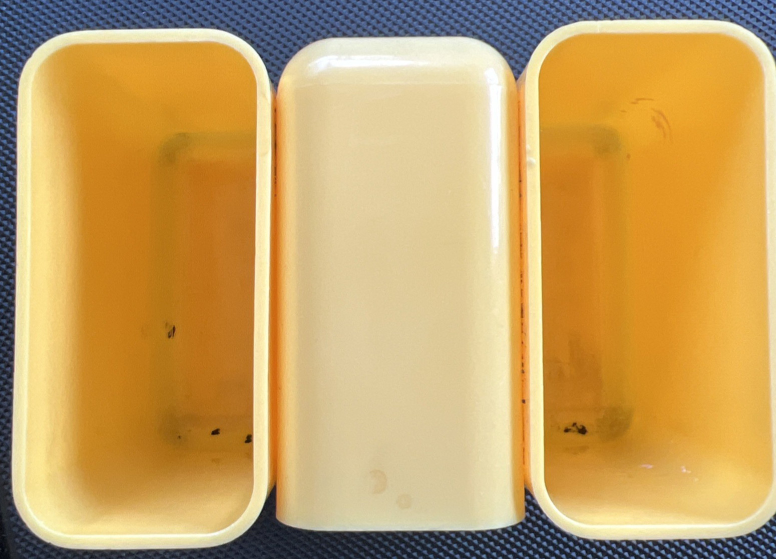 VTG Yellow Desk Caddy ~ Office Organizer Pencil Holder ~ Mod 1970s Space Age