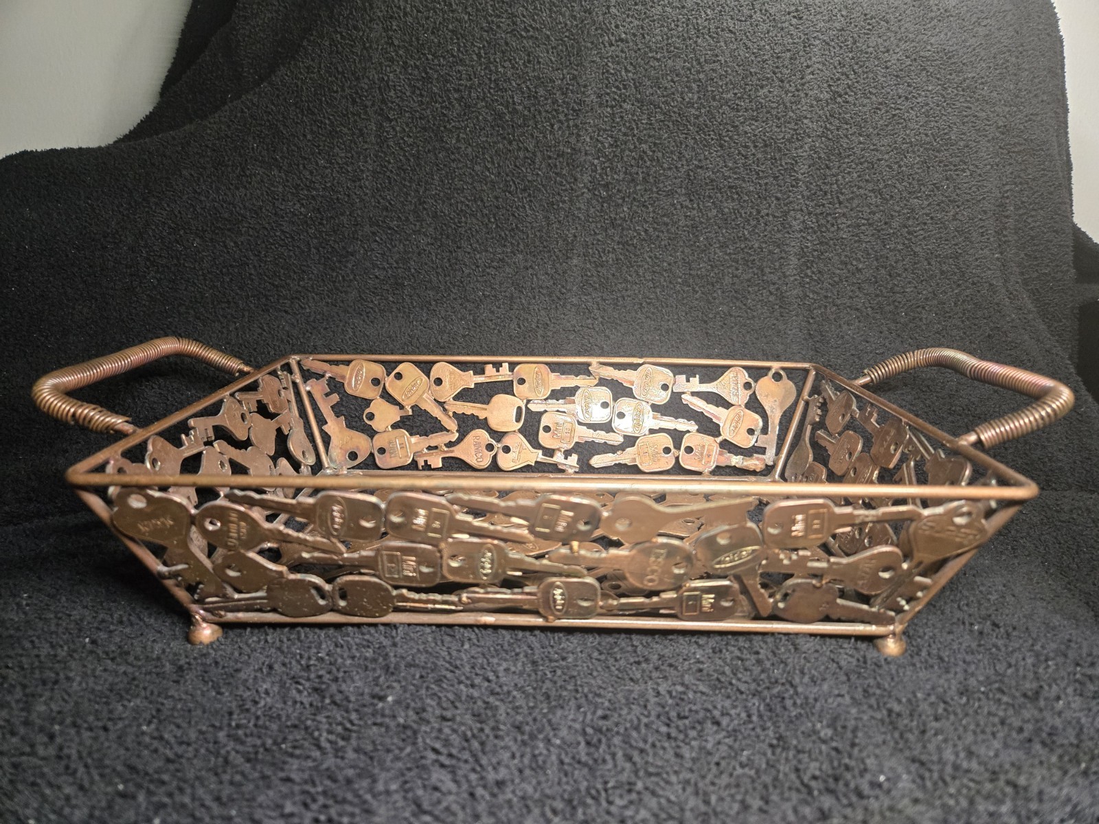 Handmade Recycled Key 3 Pc Desk Set Tray Bowl Pencil Cup India Industrial