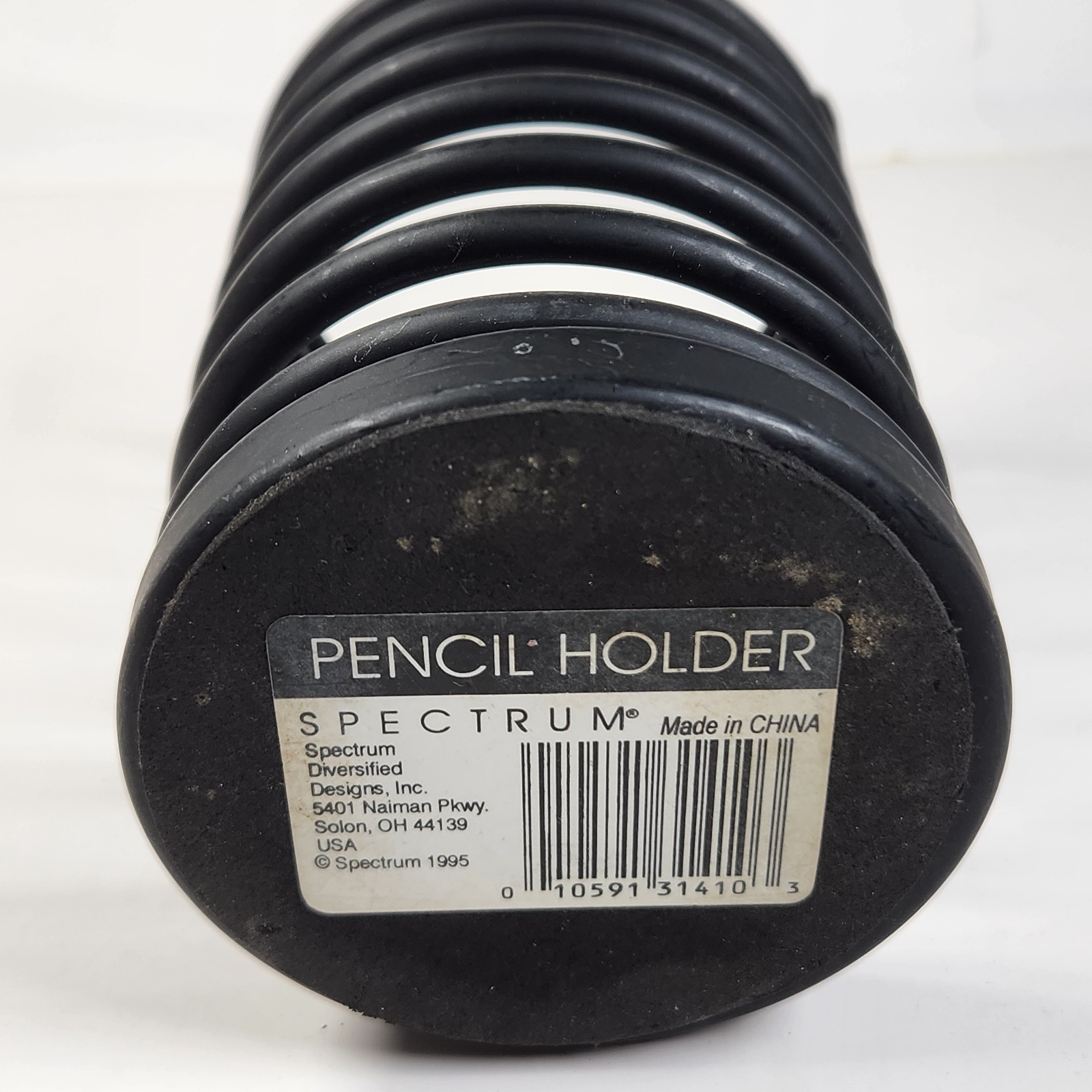 Spectrum Pencil Cup, Spiral Wire with Tilt-Resistant Base, Black Matte Finish