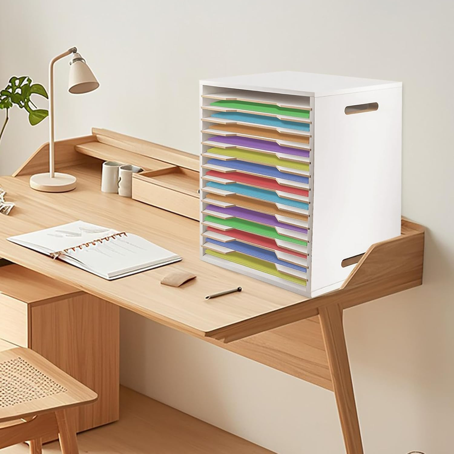 15-Tier Adjustable Paper Organizer for Home Office & Craft Storage Solution
