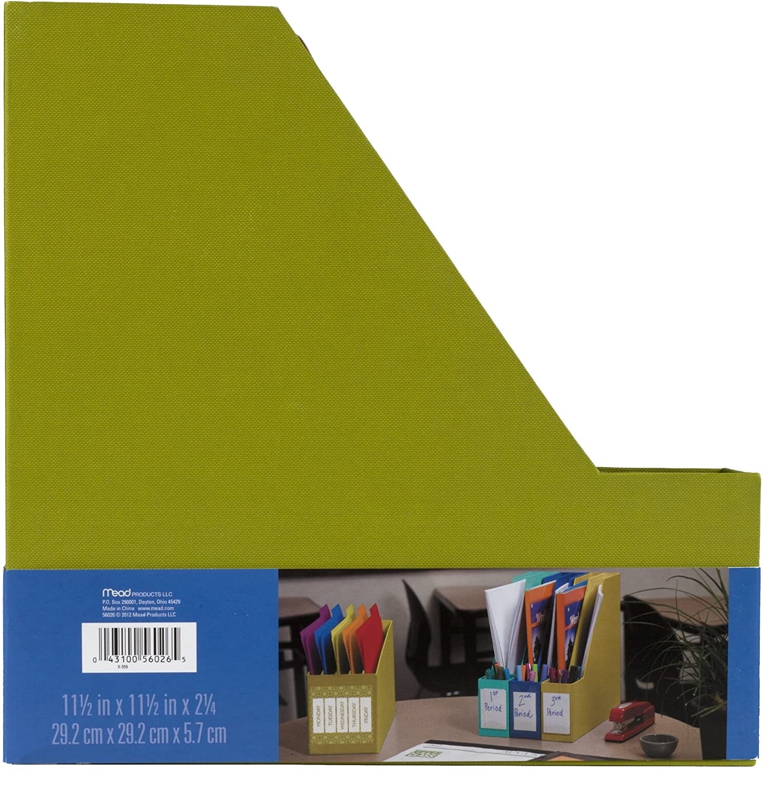 Mead Labeled Desktop Organizer File, Green, 2.63″ x 11.63″ x 11.63″