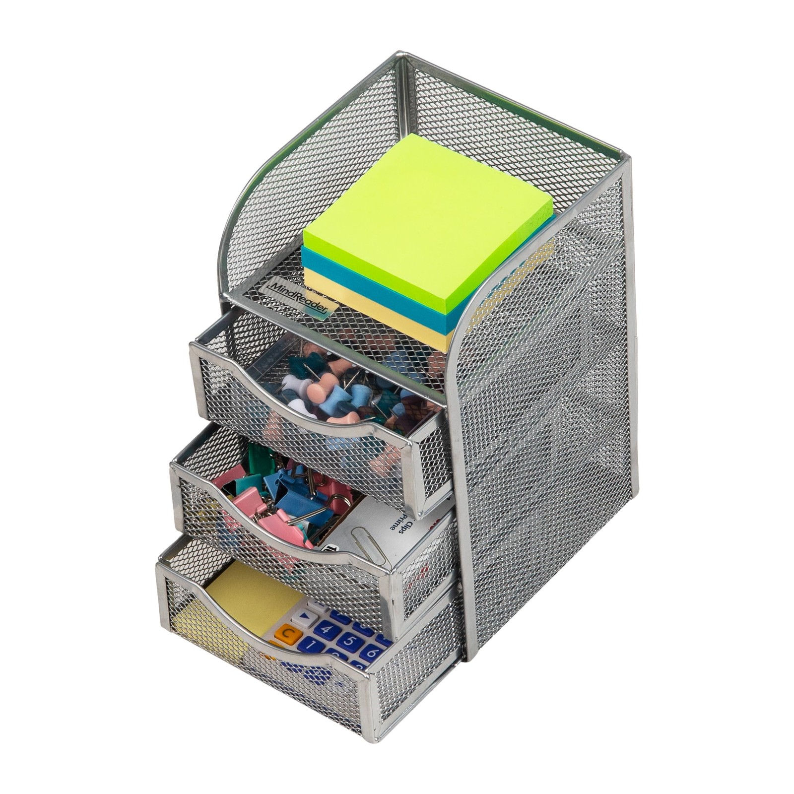 Desktop Accessory Storage, Binder Clip Basket, Workspace, Office, Metal Mesh,…