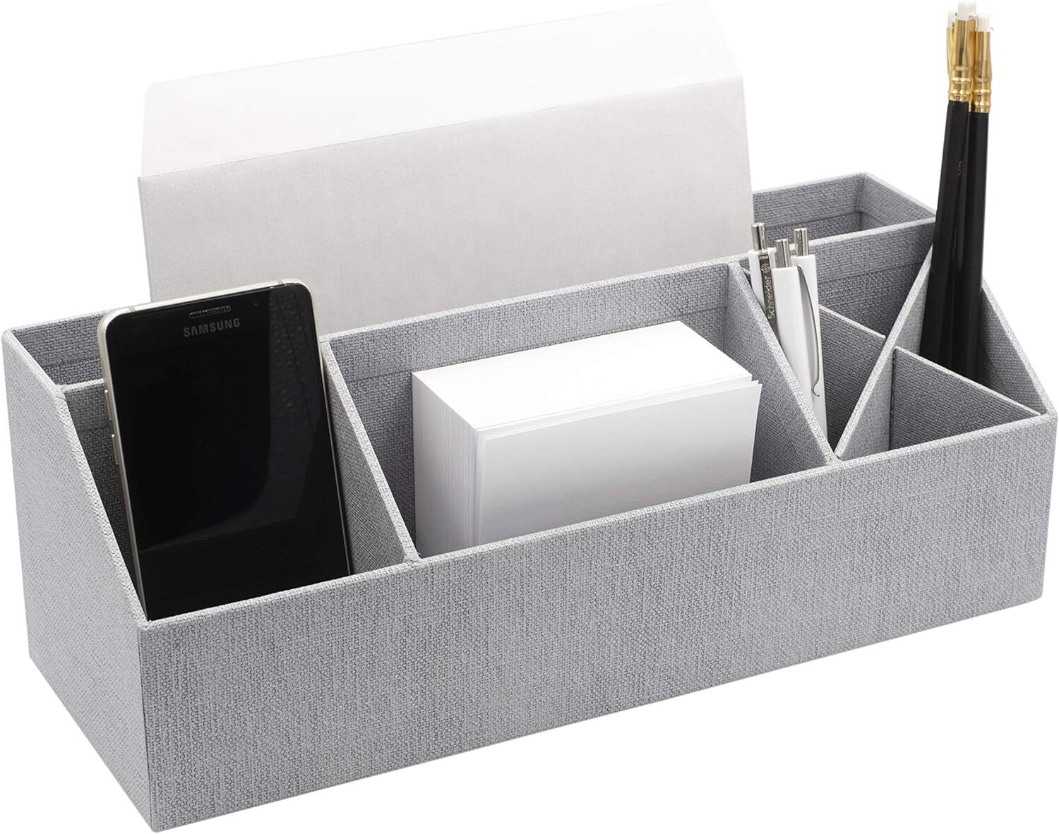 Bigso Elisa Desktop Organizer | Durable Office Desk Organizer | Canvas Gray